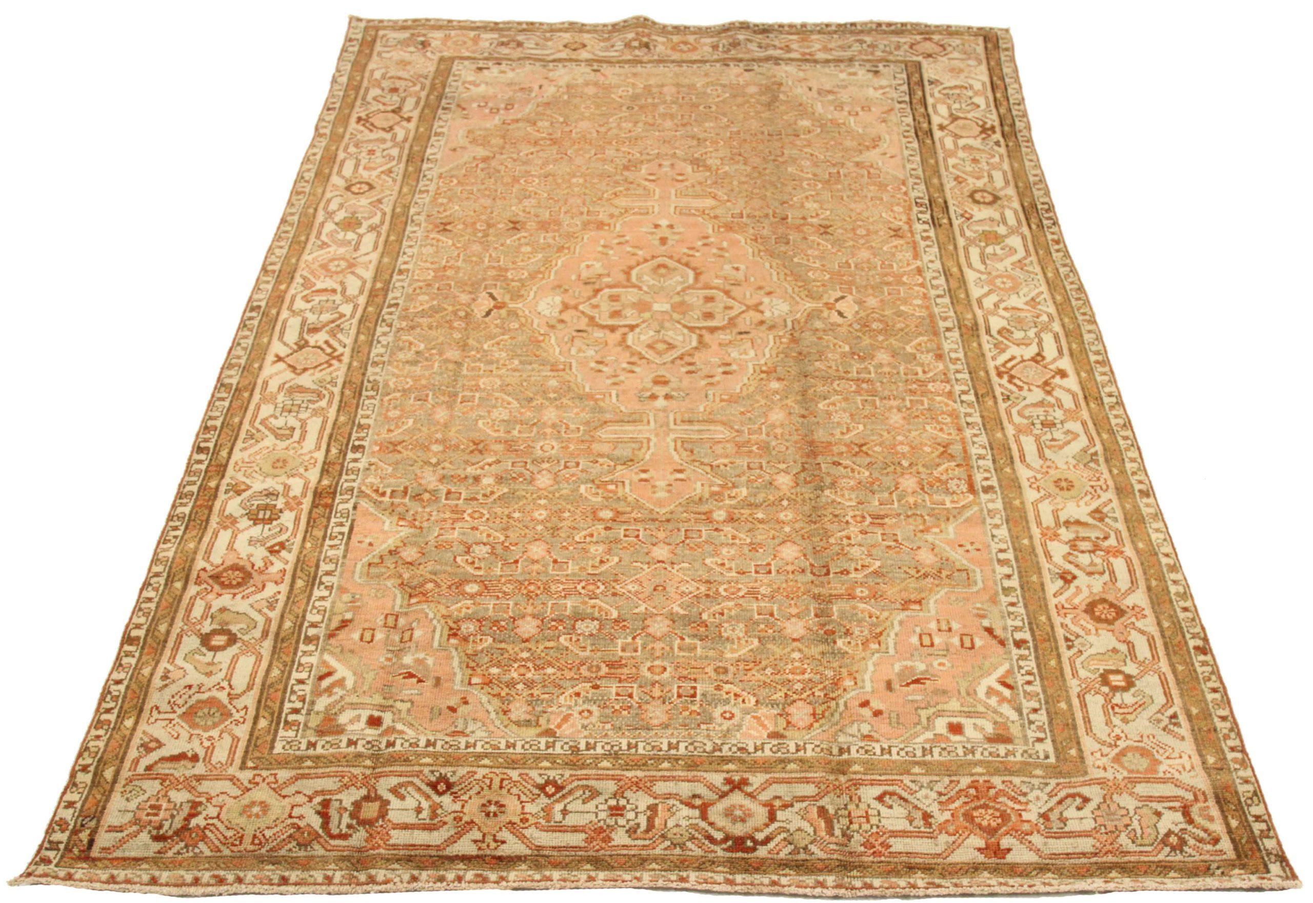 Discover the elegance of Persian Malayer featuring Small Rug in Circa 1880. Designed with Wool and IvoryPinkTaupe, this exclusive design is perfect for enhancing your space.