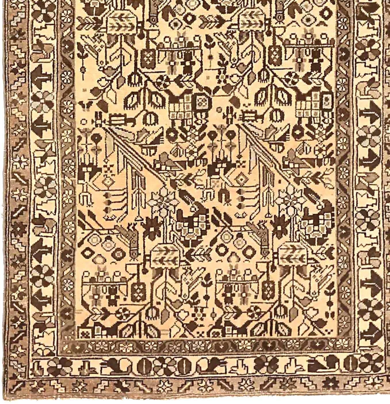 Persischer Malayer Kleiner Teppich CIRCA 1910 - Wolle Braun Elfenbein 72810 (Asiatisch) im Angebot