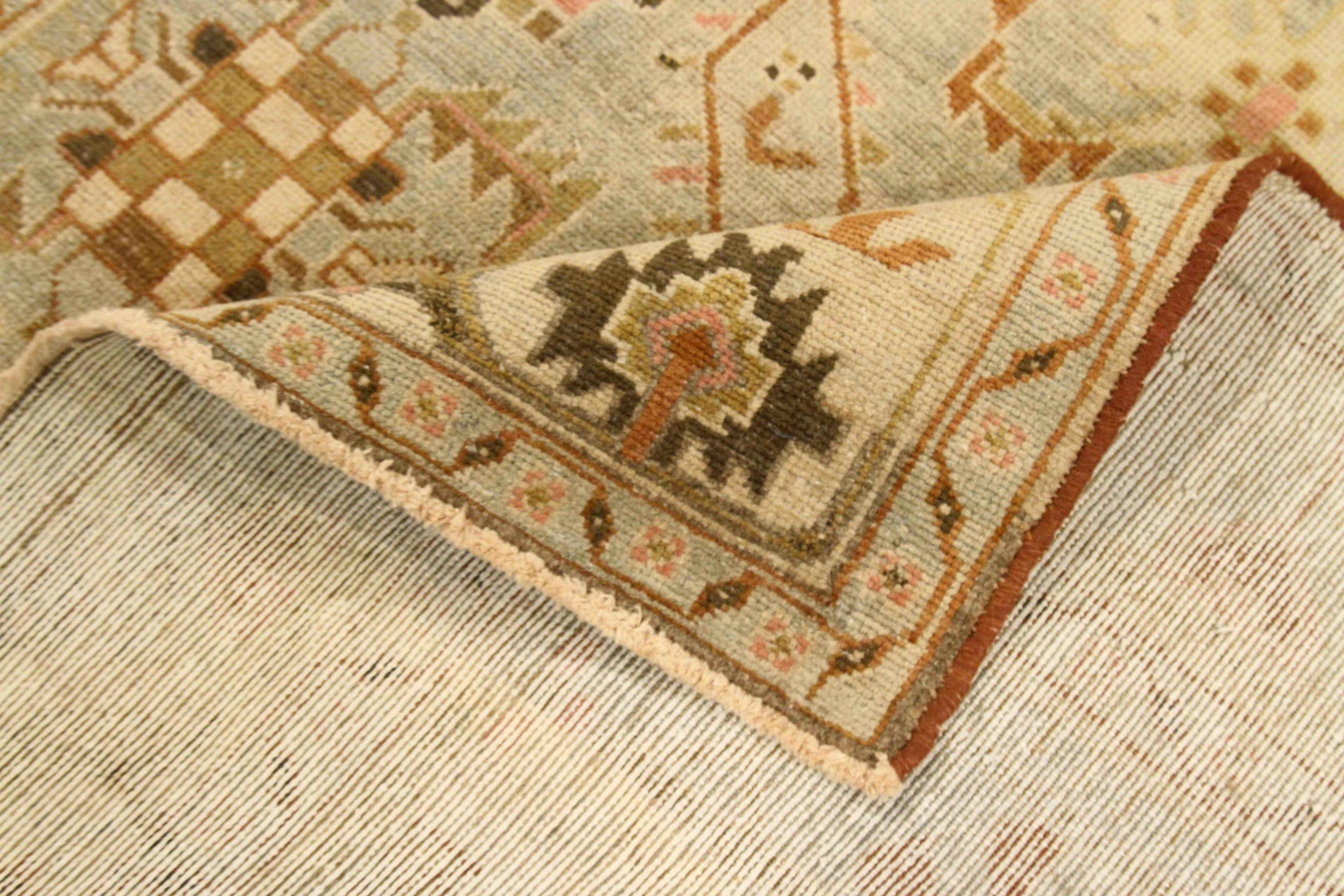 Alfombra Persa Malayer Pequeña - Lana Azul Marrón Verde Marfil - 75733 Iraquí en venta