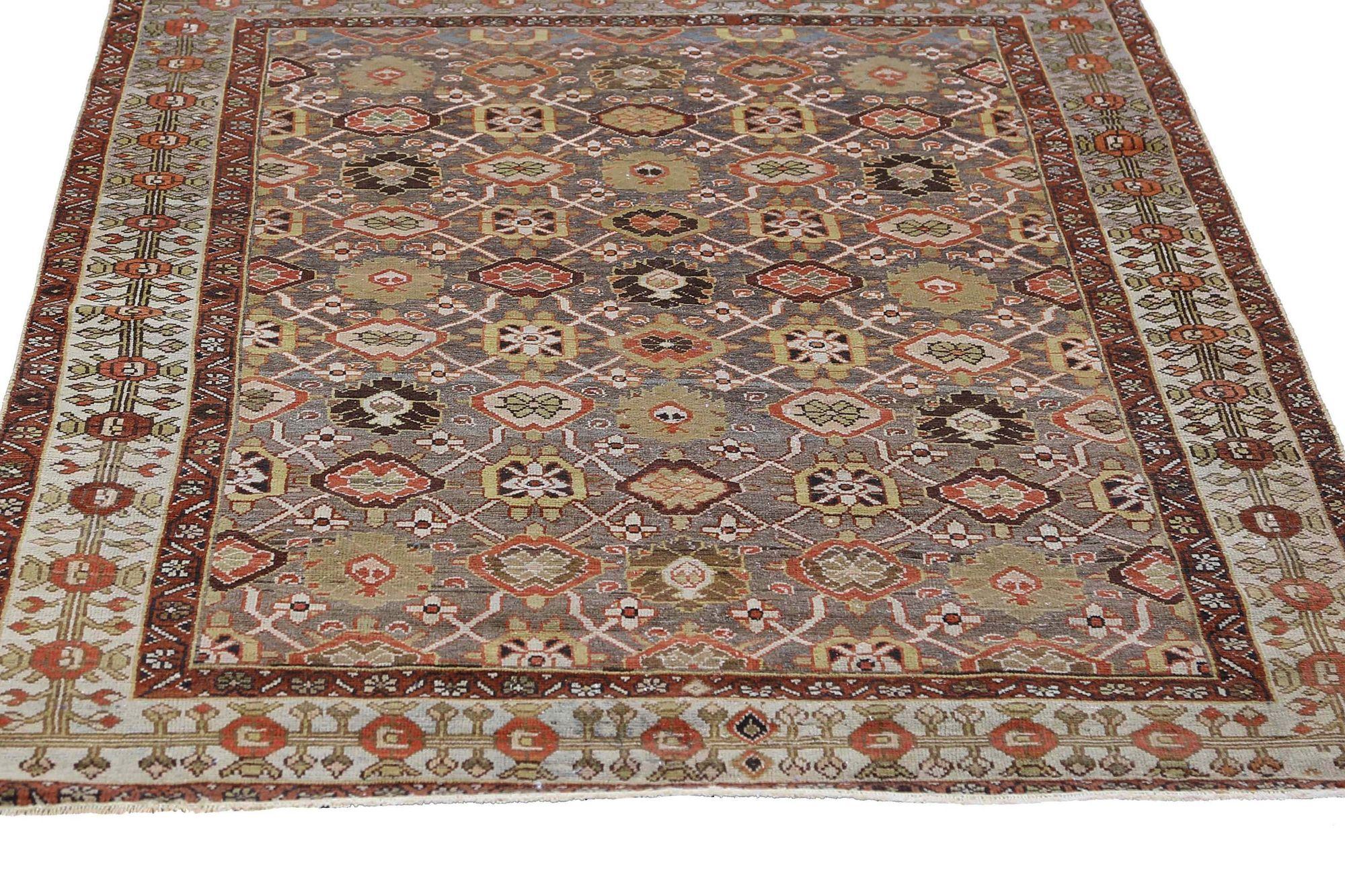 Persischer Malayer Kleiner Teppich - Wolle Blau Grau Grün Rot Design - 96794 im Zustand „Hervorragend“ im Angebot in Dallas, TX