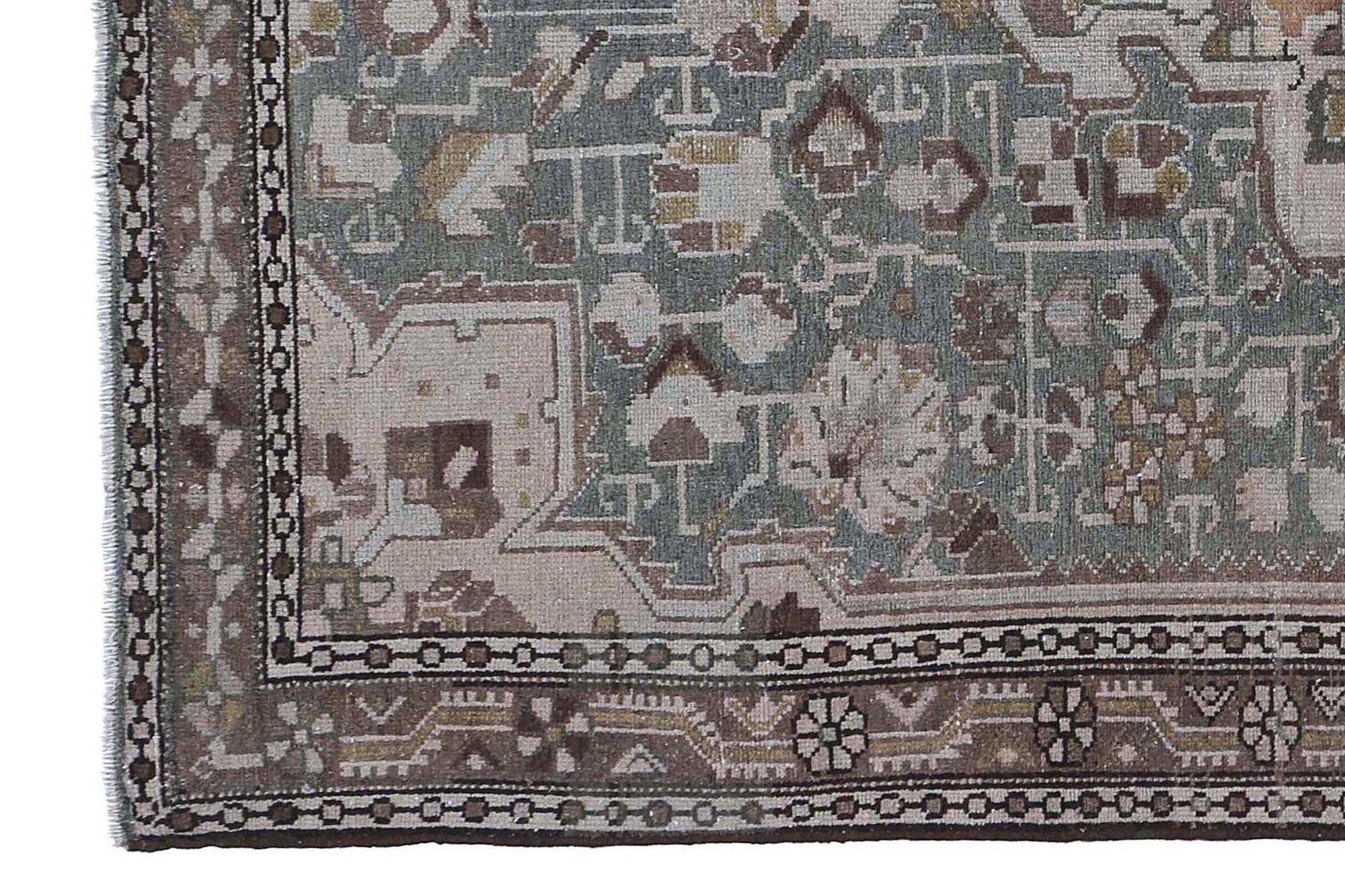 Persischer Malayer Kleiner Teppich - Wolle Blau Elfenbein Design - 97462 (20. Jahrhundert) im Angebot
