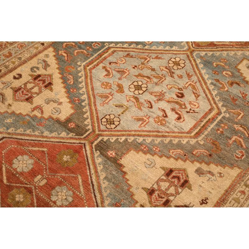 Persischer Malayer Kleiner Teppich - Wolle Blau Elfenbein Rot Design - 94587 (Irakisch) im Angebot