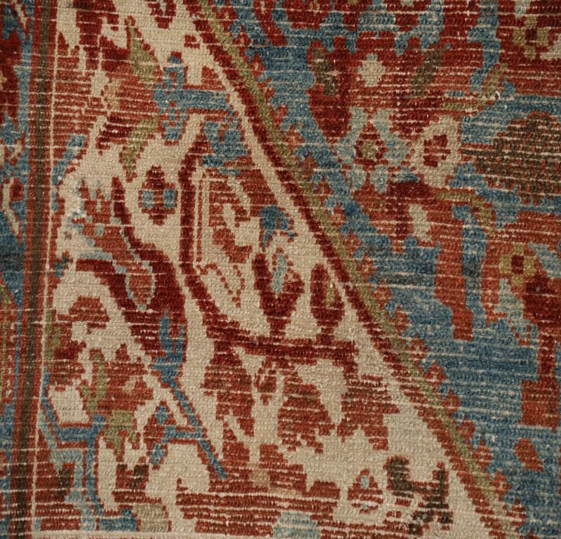 Persischer Malayer Kleiner Teppich - Wolle Blau Elfenbein Rot Design - 98017 (20. Jahrhundert) im Angebot