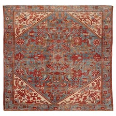Petit tapis persan Malayer - Motif bleu ivoire rouge - 98017