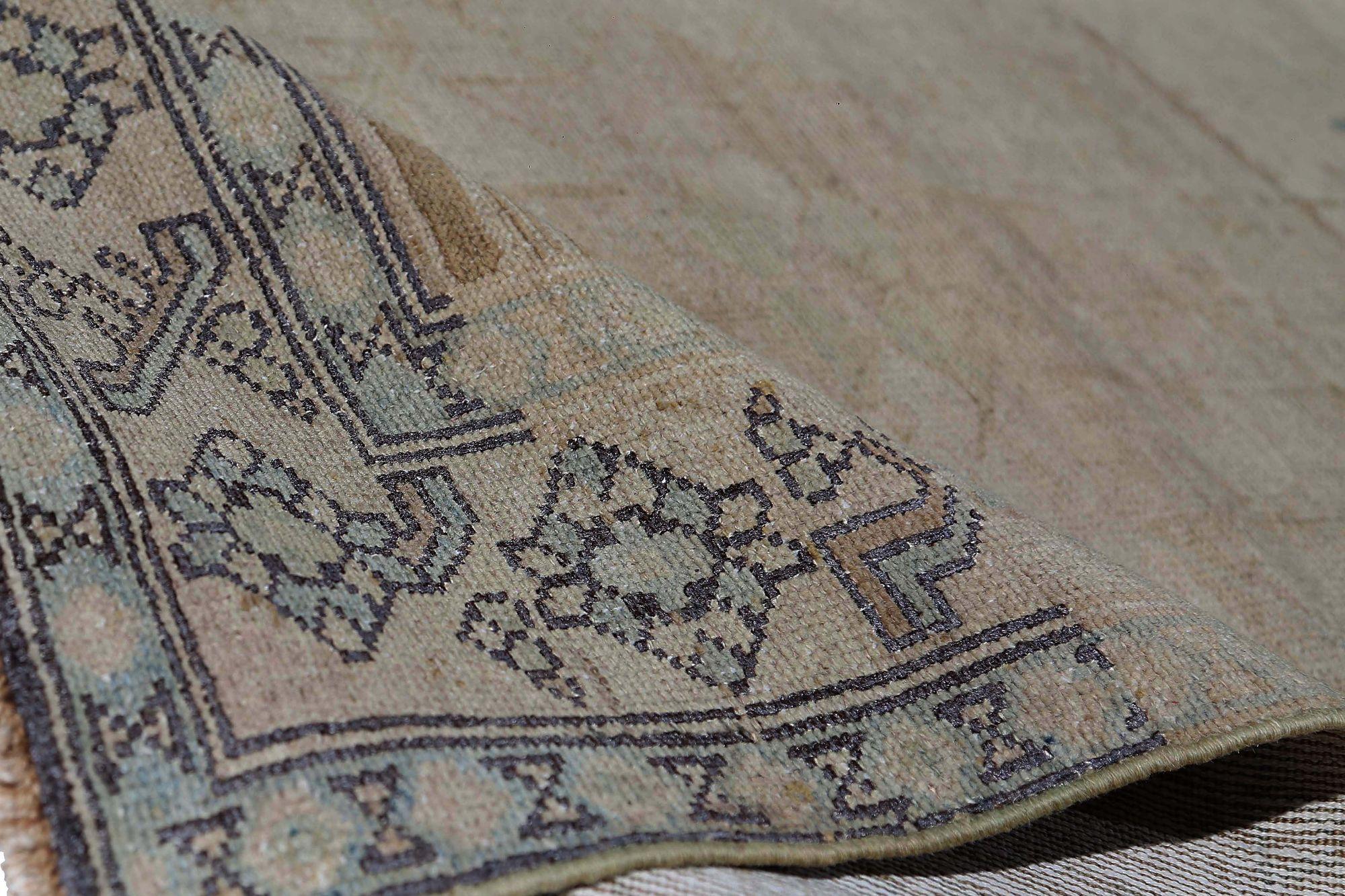 Persischer Malayer Kleiner Teppich - Wolle Blau Rosa Taupe Design - 97604 (Irakisch) im Angebot