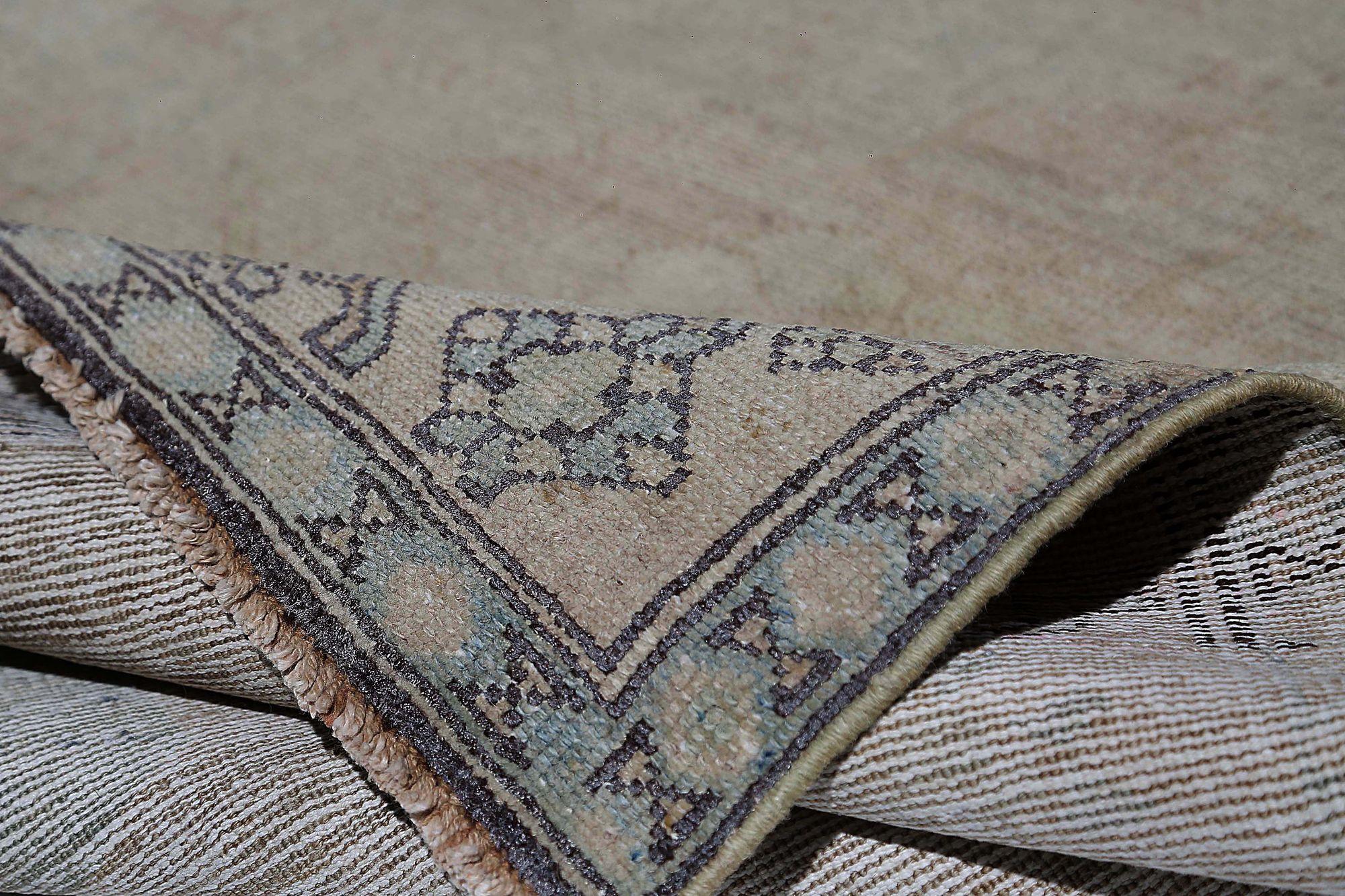 Persischer Malayer Kleiner Teppich - Wolle Blau Rosa Taupe Design - 97604 im Zustand „Hervorragend“ im Angebot in Dallas, TX
