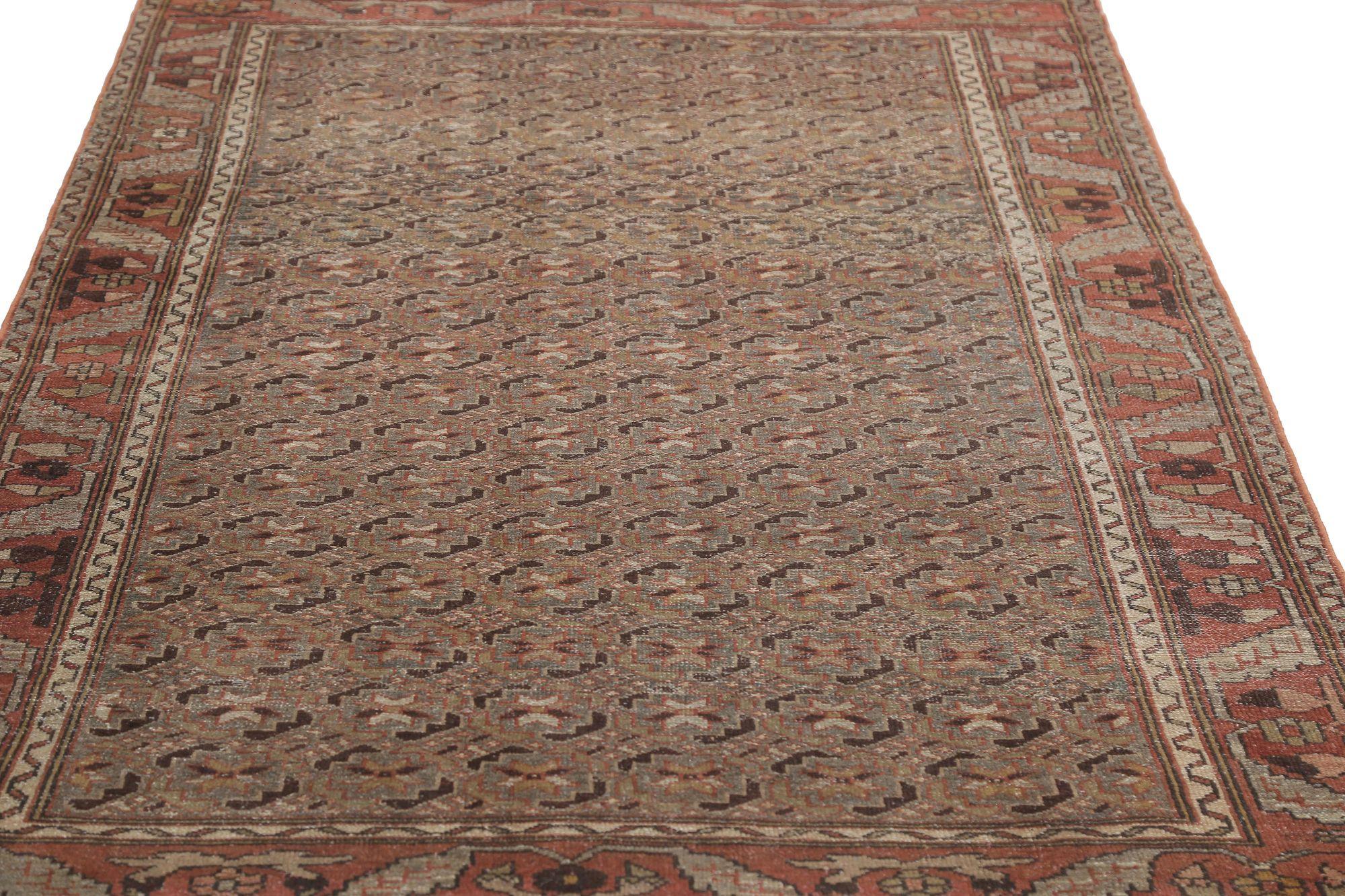 Tappeto persiano Malayer Small - Disegno in lana marrone - 96697 In condizioni ottime in vendita a Dallas, TX