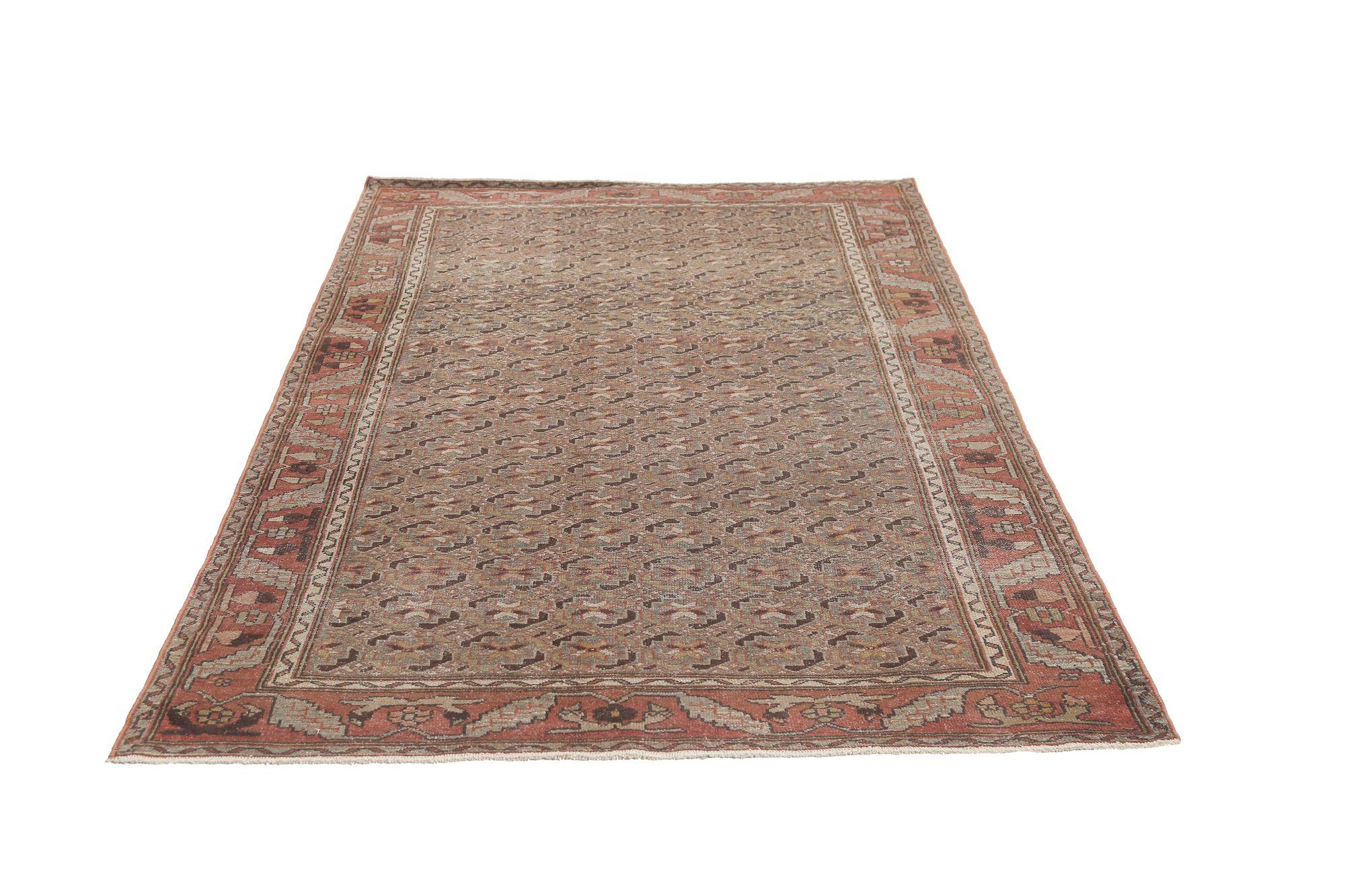 XX secolo Tappeto persiano Malayer Small - Disegno in lana marrone - 96697 in vendita