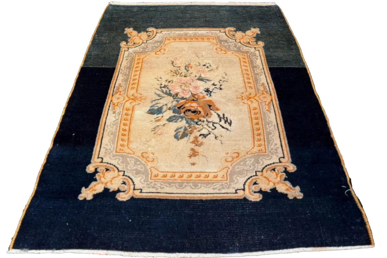 Persischer Malayer Kleiner Teppich - Wolle Braun Elfenbein 10422 im Zustand „Hervorragend“ im Angebot in Dallas, TX