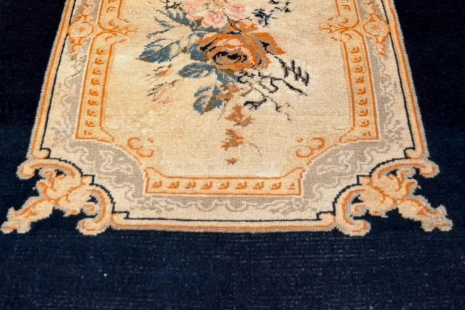 Persischer Malayer Kleiner Teppich - Wolle Braun Elfenbein 10422 (20. Jahrhundert) im Angebot