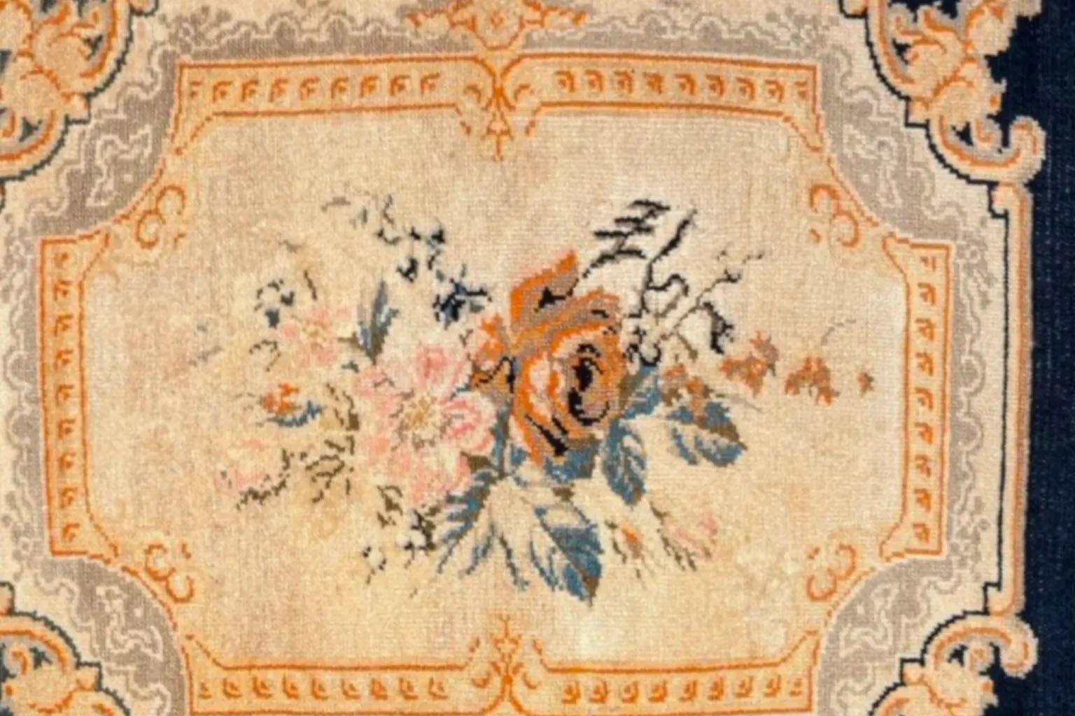 Persischer Malayer Kleiner Teppich - Wolle Braun Elfenbein 10422 im Angebot 2