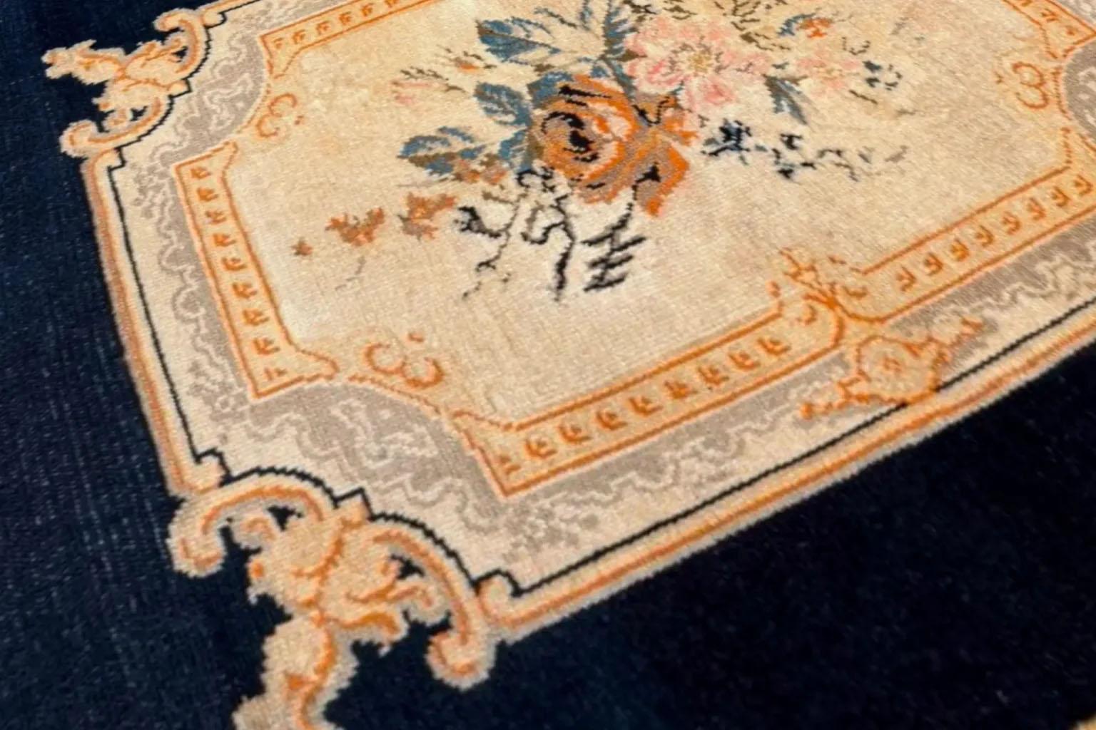 Persischer Malayer Kleiner Teppich - Wolle Braun Elfenbein 10422 im Angebot 3