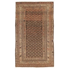 Persian Malayer Small Rug - Wool Brown Ivory 72385