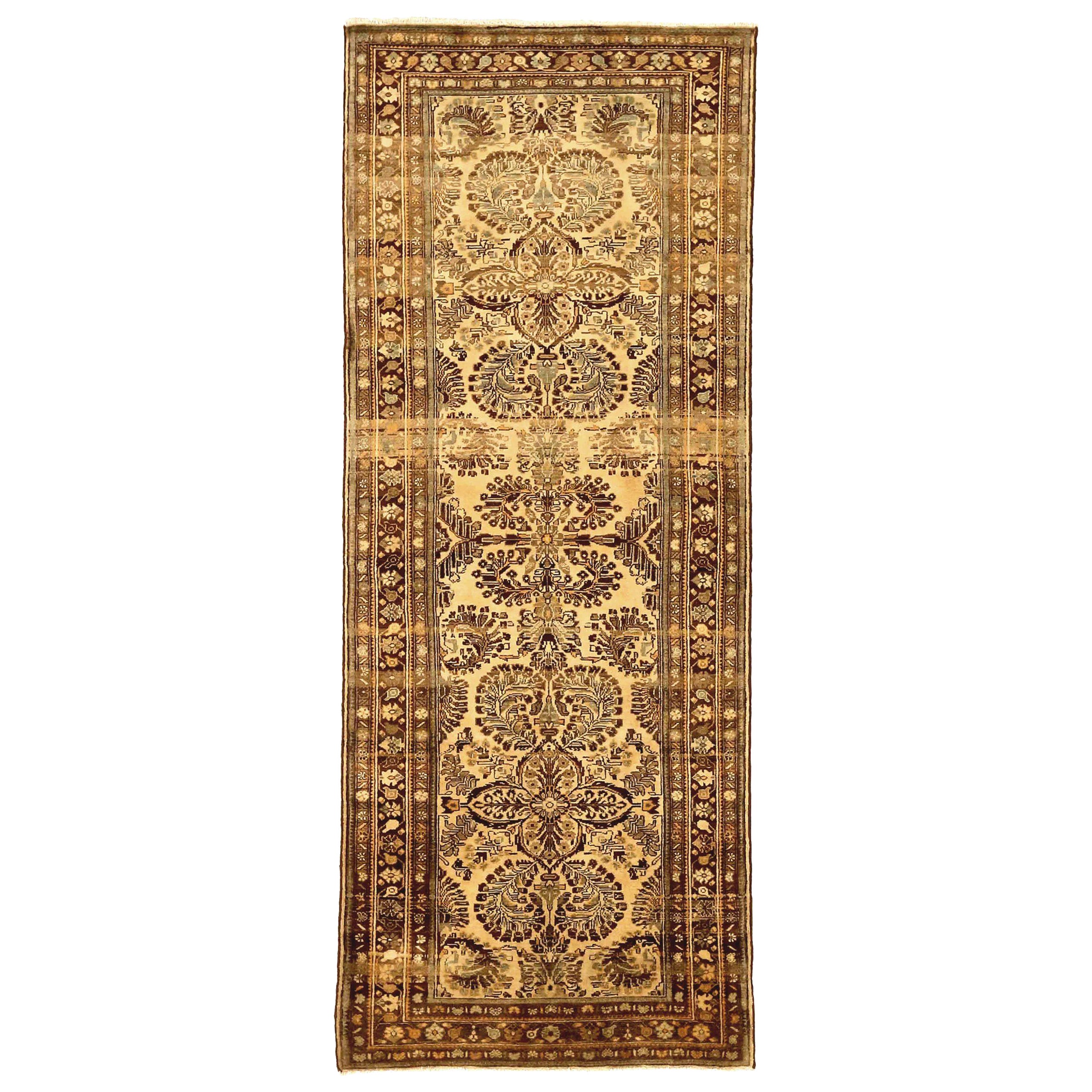 Tappeto persiano Malayer piccolo - Lana Marrone Avorio 73441