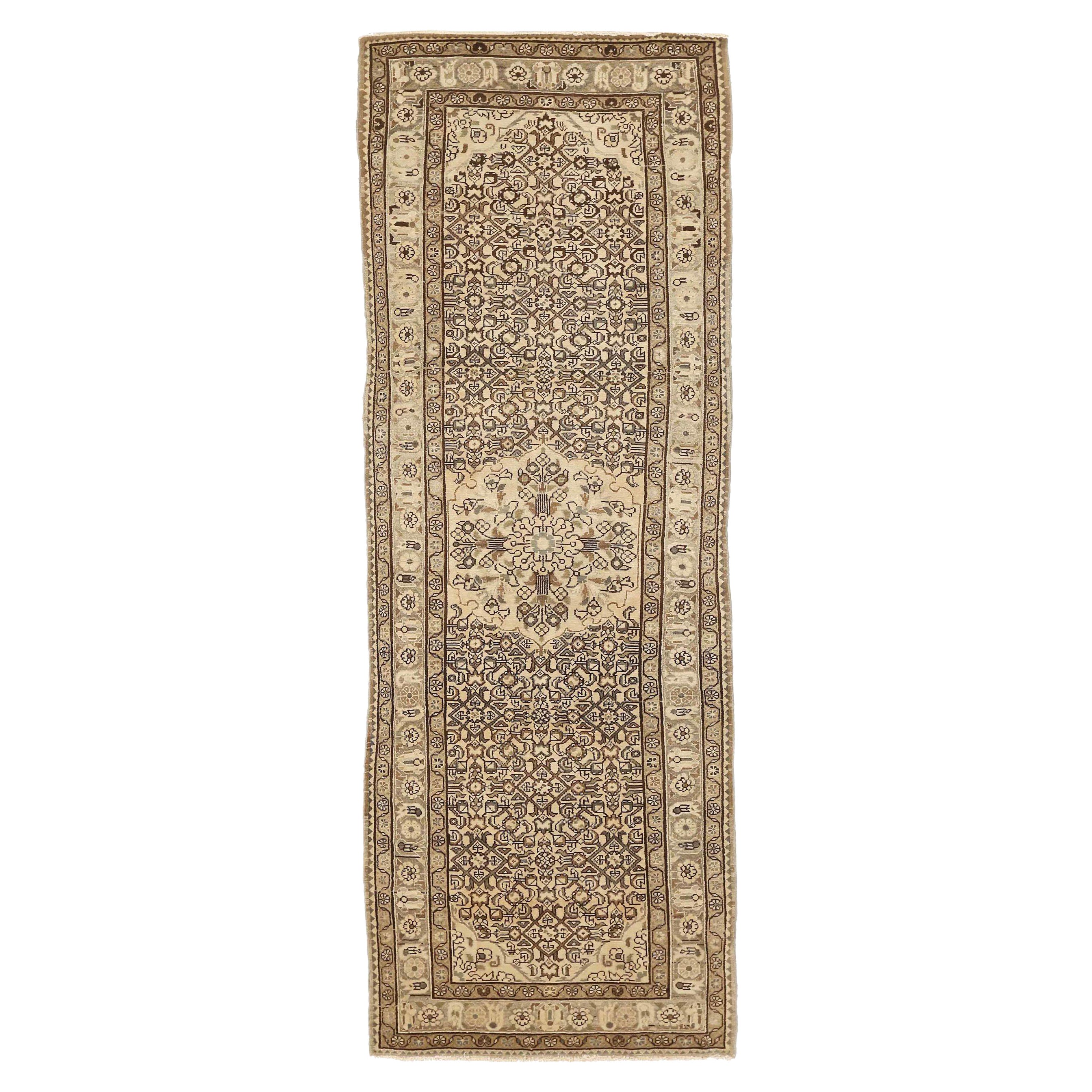 Persischer Malayer Kleiner Teppich - Wolle Braun Elfenbein 73993