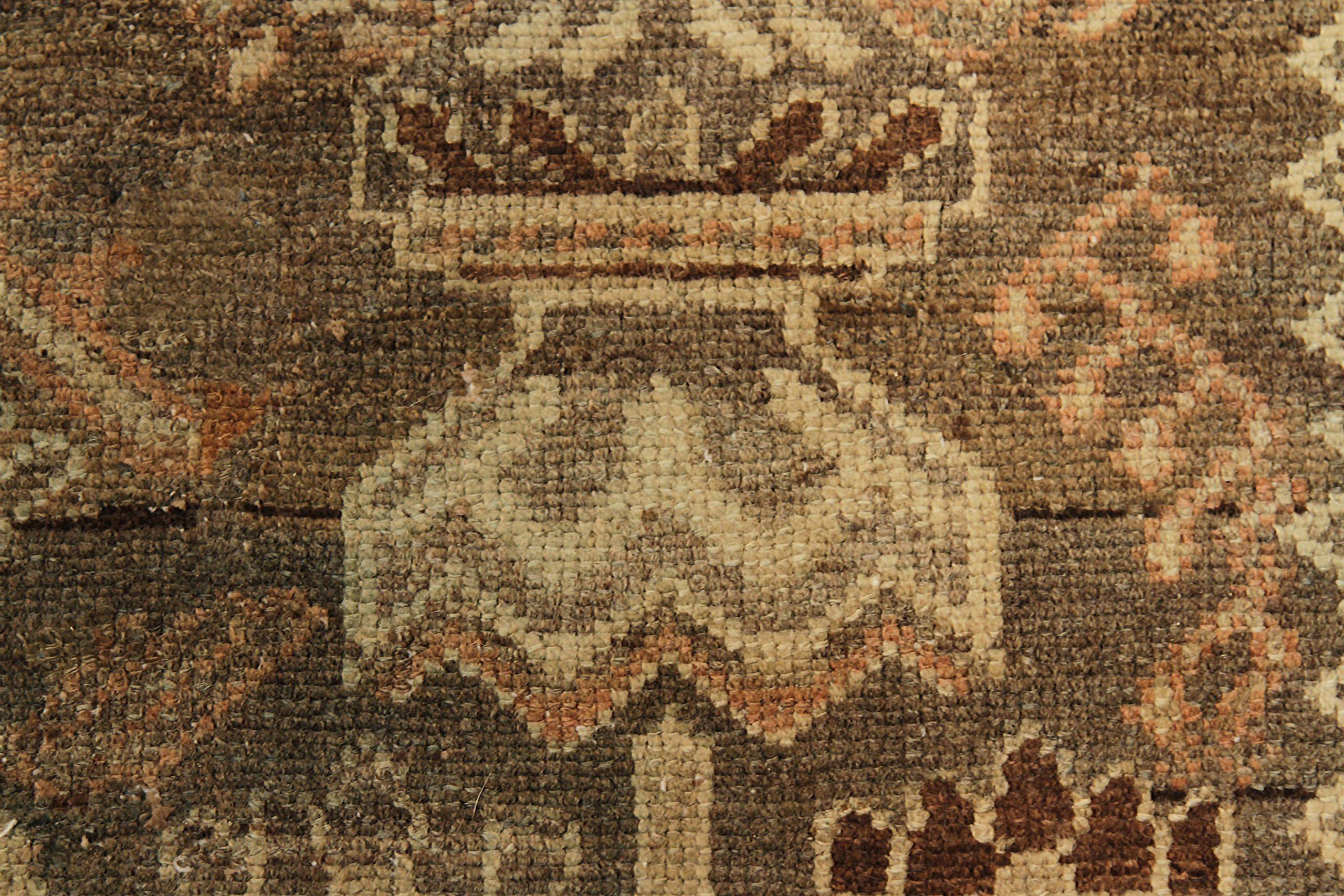 Persischer Malayer Kleiner Teppich - Wolle Braun Elfenbein Design - 88776 im Zustand „Hervorragend“ im Angebot in Dallas, TX