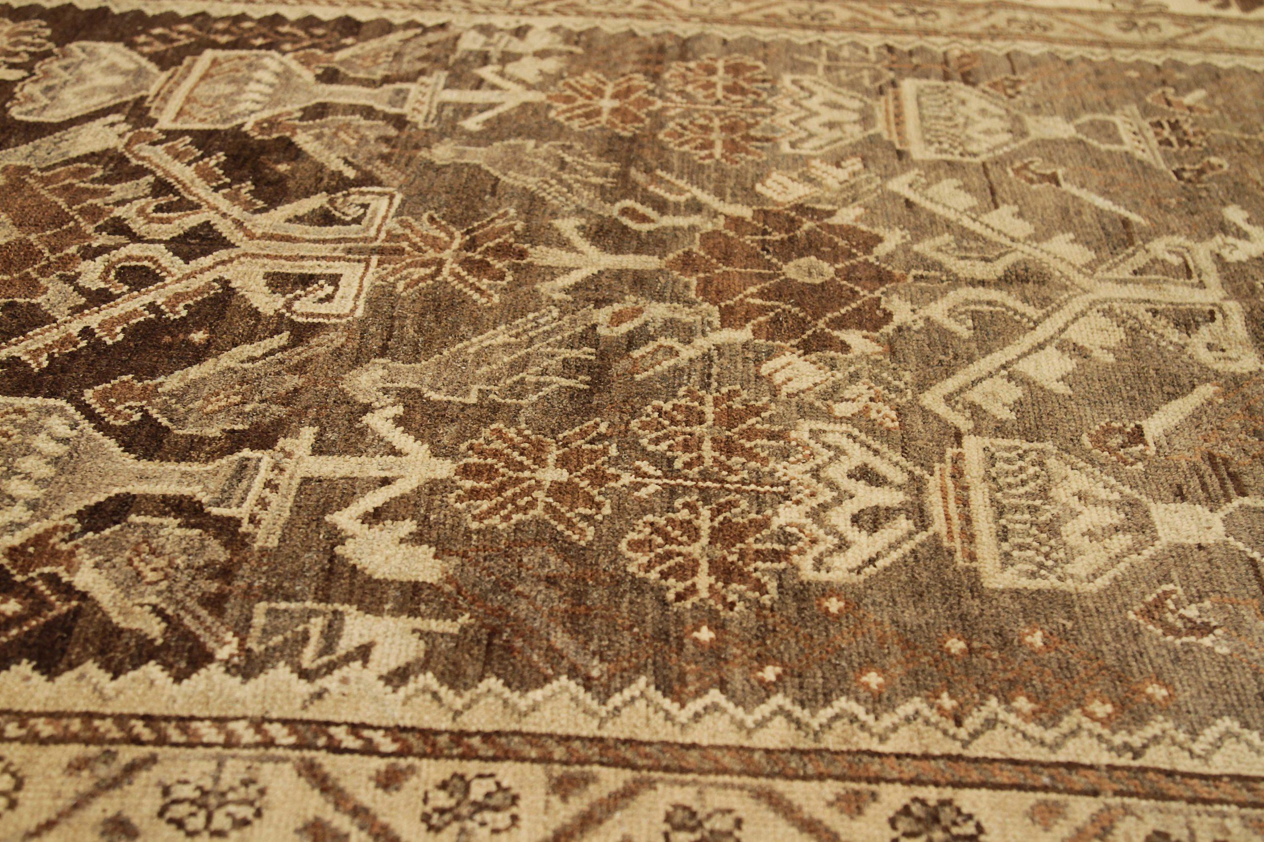 Persischer Malayer Kleiner Teppich - Wolle Braun Elfenbein Design - 88776 (20. Jahrhundert) im Angebot