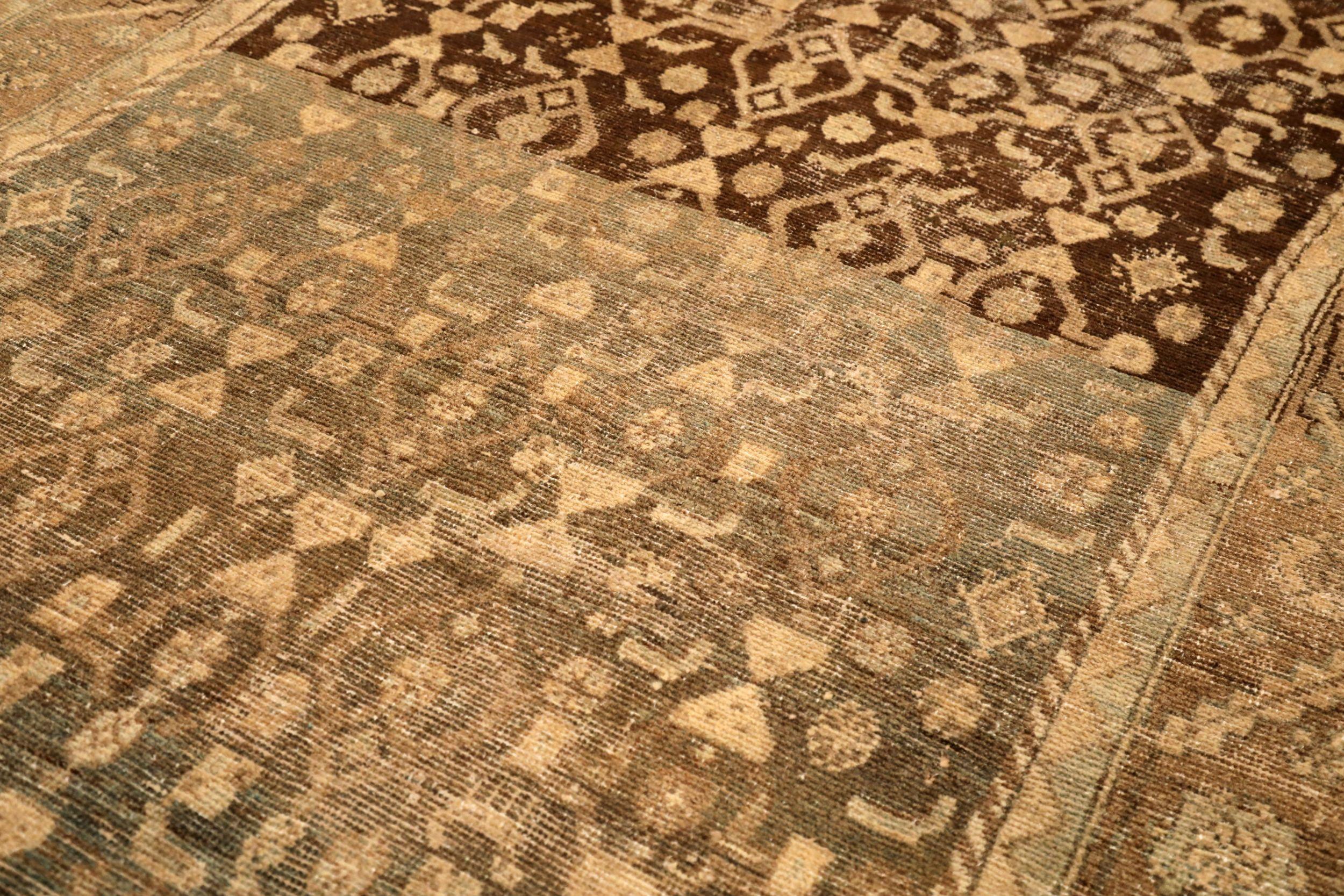 Persischer Malayer Kleiner Teppich - Wolle Braun Elfenbein Design - 94585 (Handgeknüpft) im Angebot