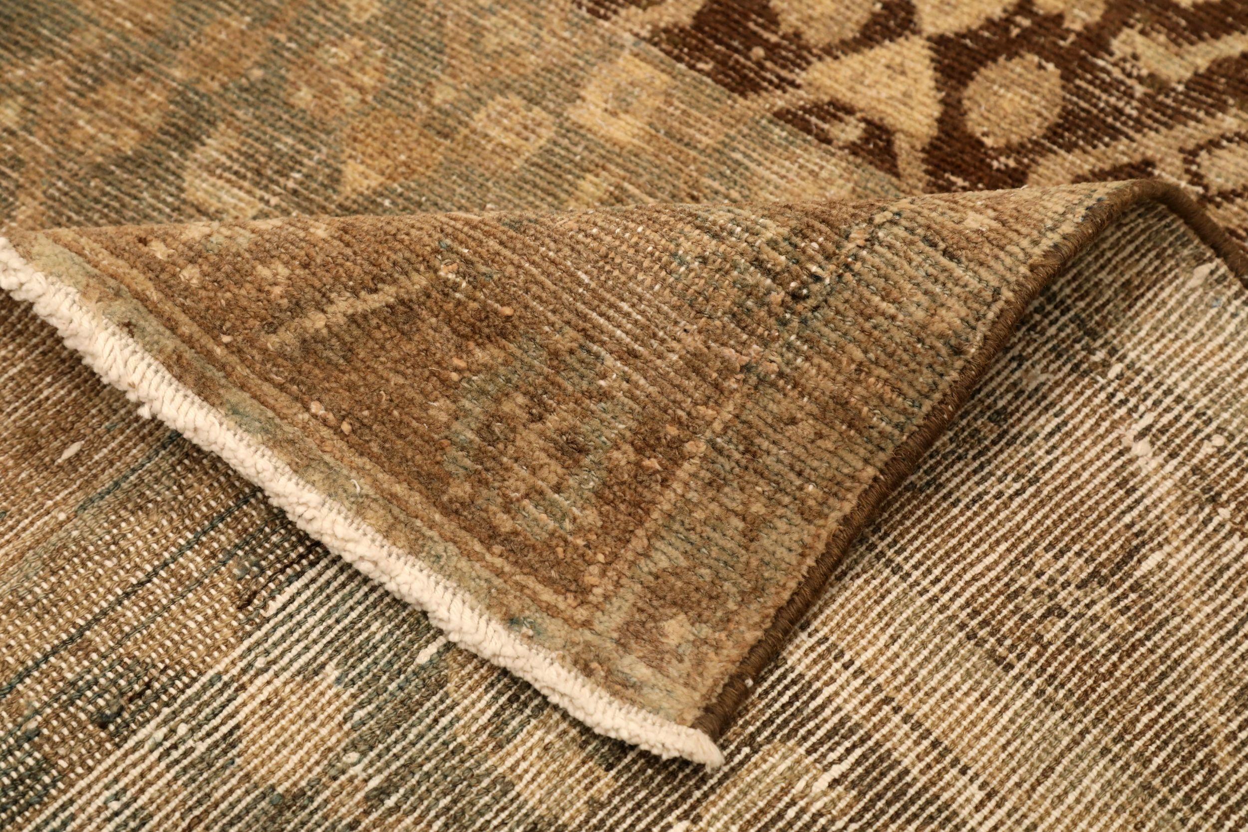 Persischer Malayer Kleiner Teppich - Wolle Braun Elfenbein Design - 94585 im Zustand „Hervorragend“ im Angebot in Dallas, TX