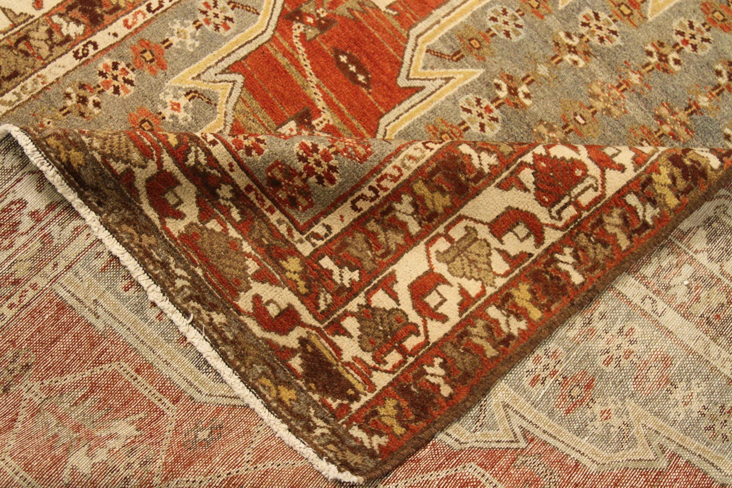 Persischer Malayer Small Teppich - Wolle Braun Elfenbein Rot Design - 75905 (Irakisch) im Angebot