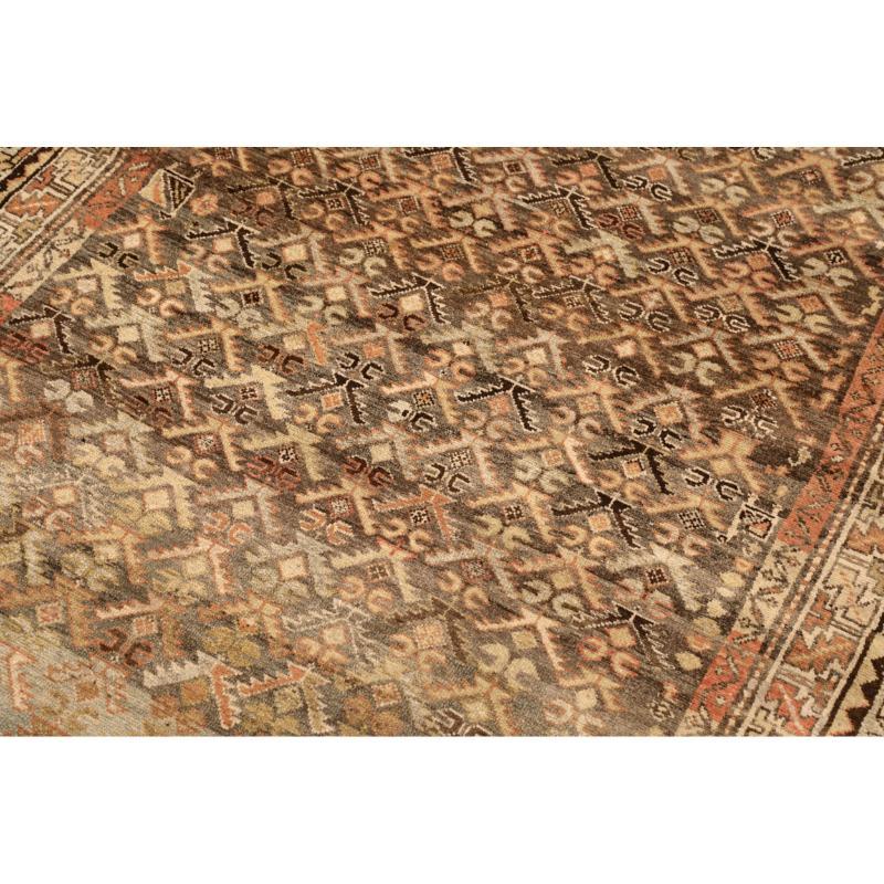 Irakien Petit tapis persan Malayer - Laine Brown Ivoire Rouge Jaune - 94581 en vente