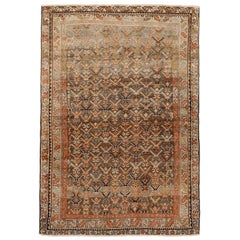 Persian Malayer Small Rug - Wool Brown Ivory Red Yellow - 94581