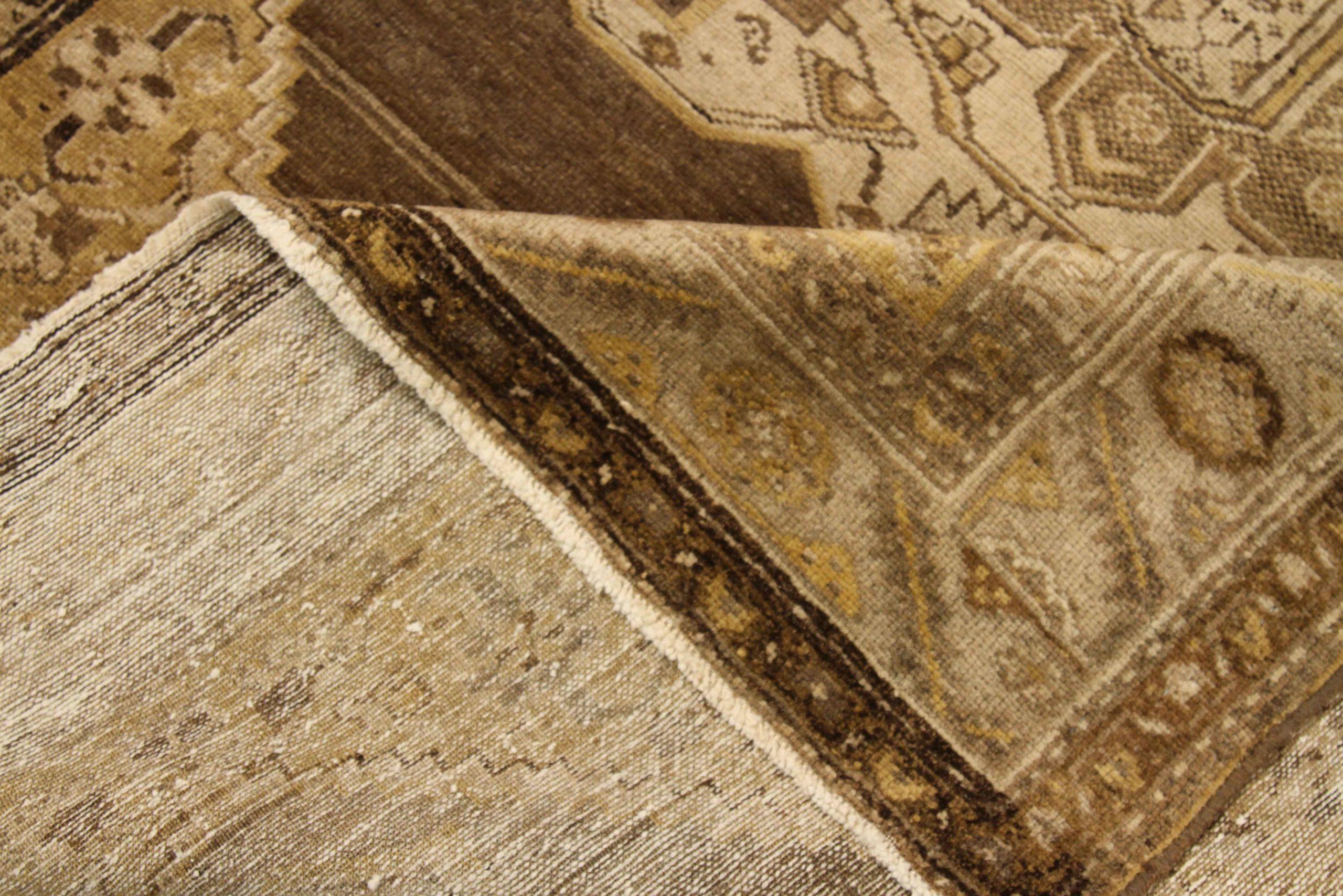 Persischer Malayer Kleiner Teppich - Wolle Braun Elfenbein Gelb Design - 75932 (Irakisch) im Angebot