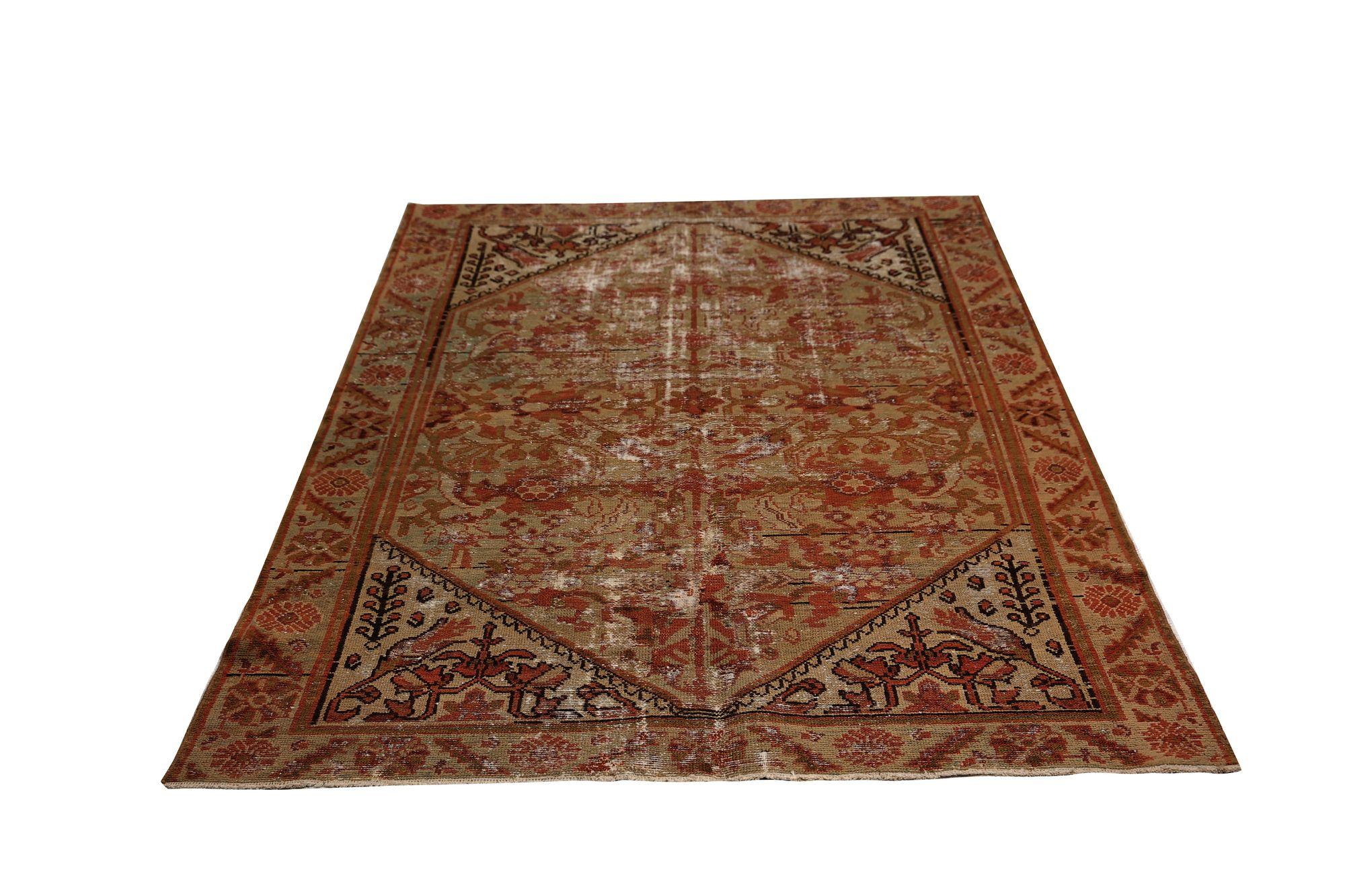 Tappeto persiano Malayer Small - Lana Marrone Rosso Design - 97087 In condizioni ottime in vendita a Dallas, TX