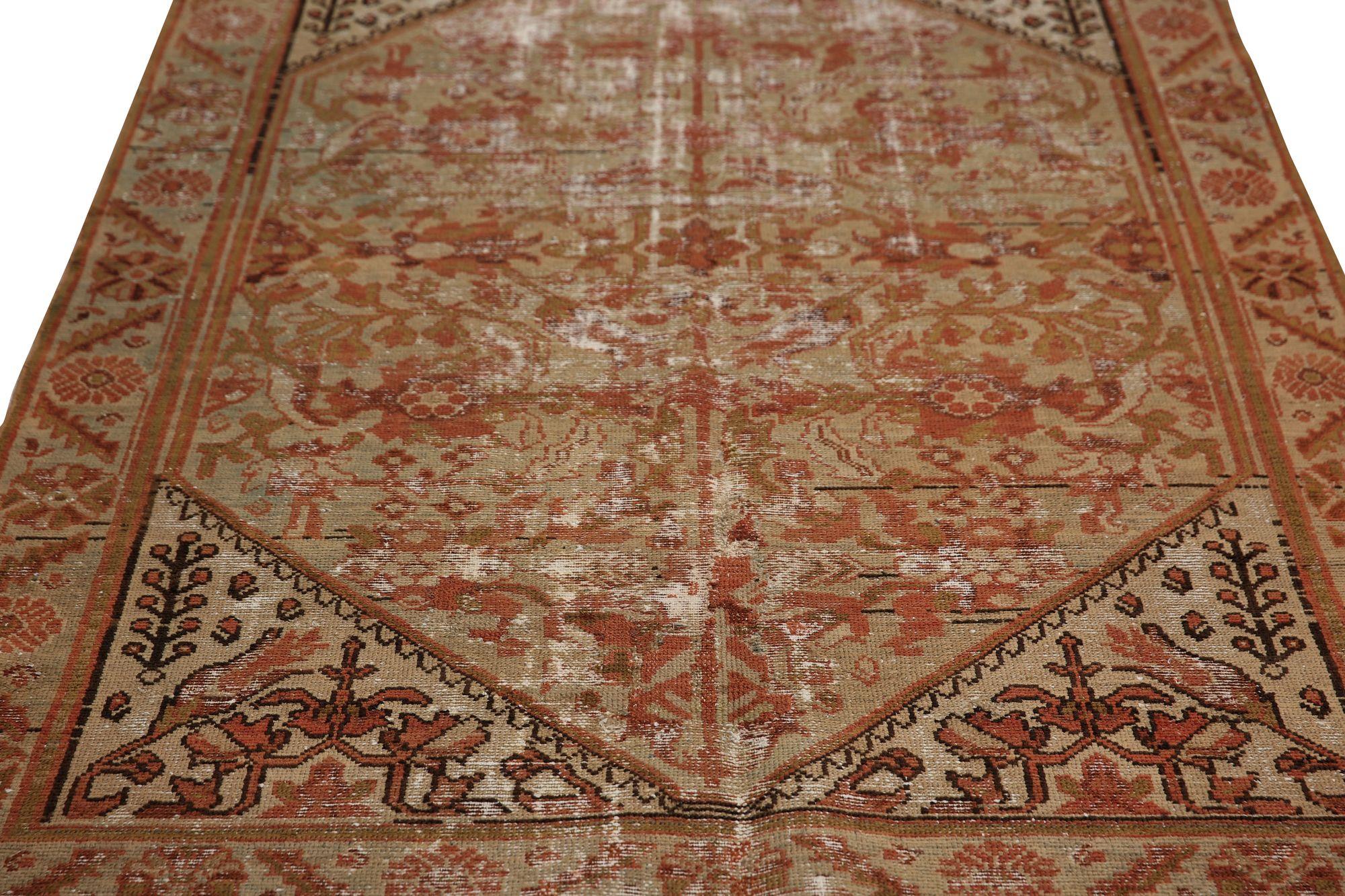 XX secolo Tappeto persiano Malayer Small - Lana Marrone Rosso Design - 97087 in vendita