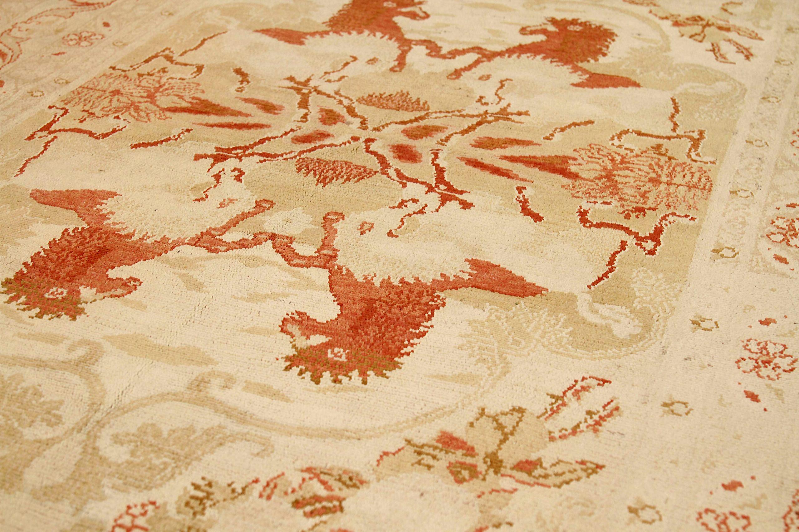 Persischer Malayer Kleiner Teppich - Wolle Grün Elfenbein Rot Design - 75910 (Irakisch) im Angebot