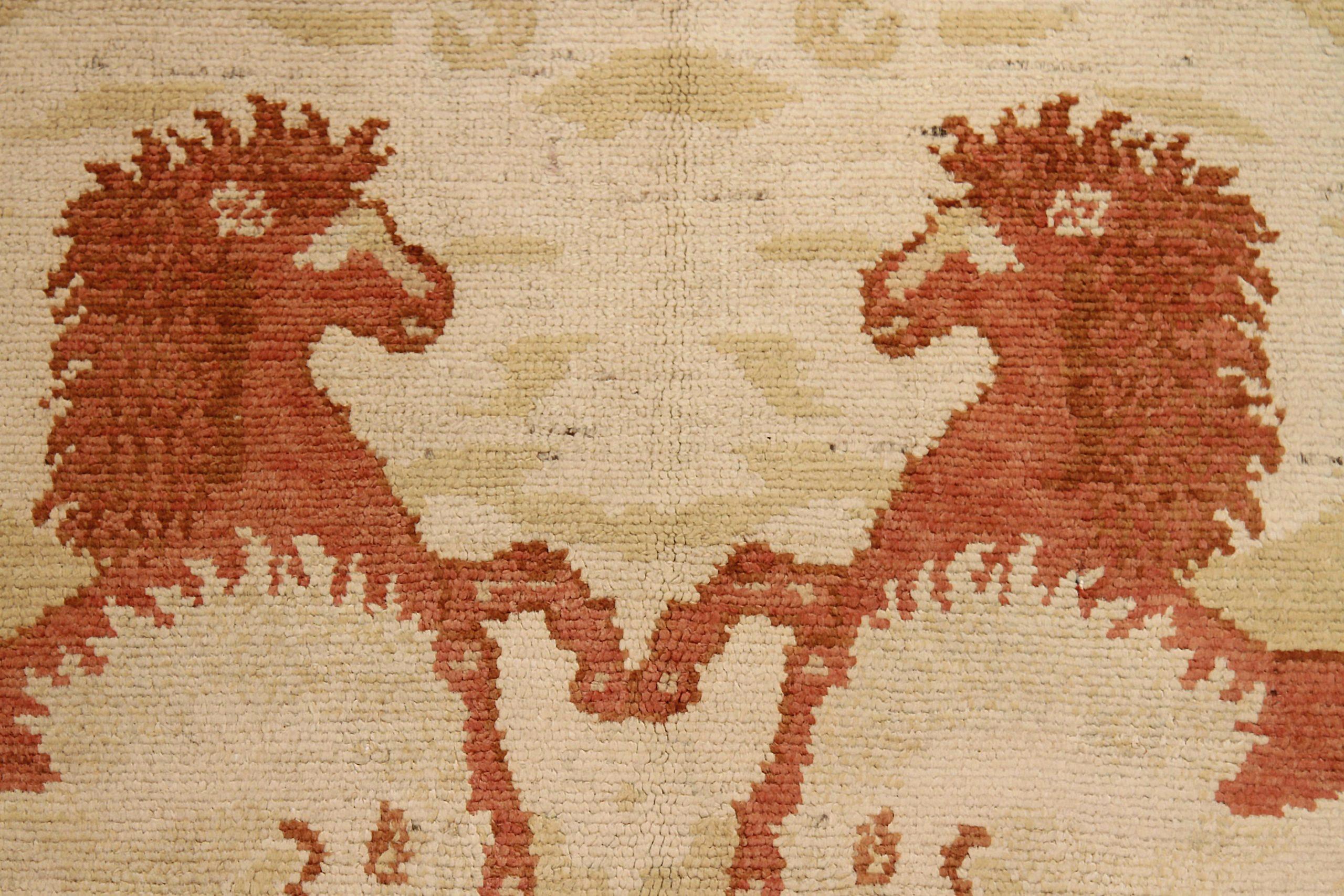 Persischer Malayer Kleiner Teppich - Wolle Grün Elfenbein Rot Design - 75910 im Zustand „Hervorragend“ im Angebot in Dallas, TX
