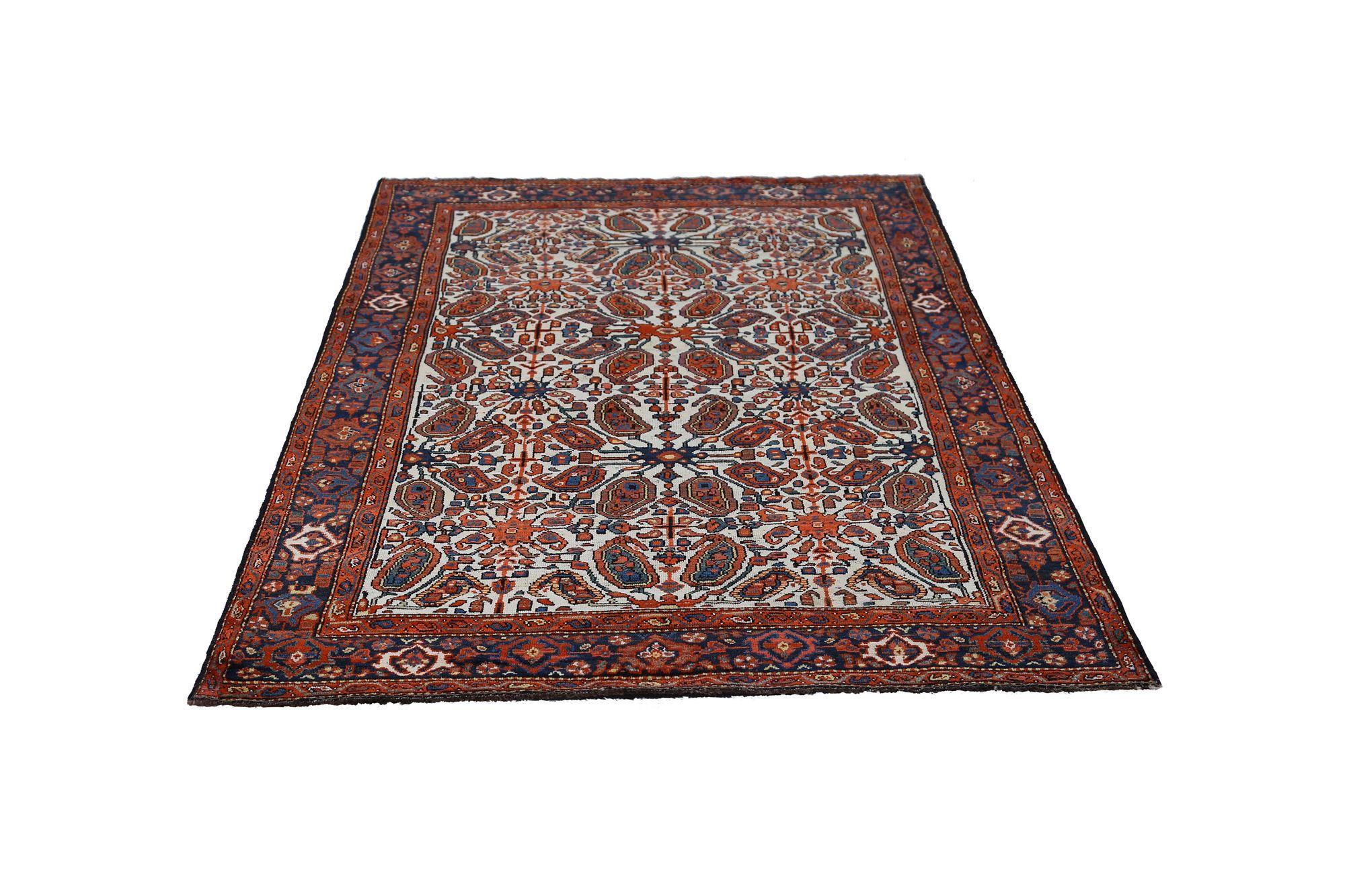 Persischer Malayer Small Teppich - Wolle Elfenbein Design - 96682 im Zustand „Hervorragend“ im Angebot in Dallas, TX