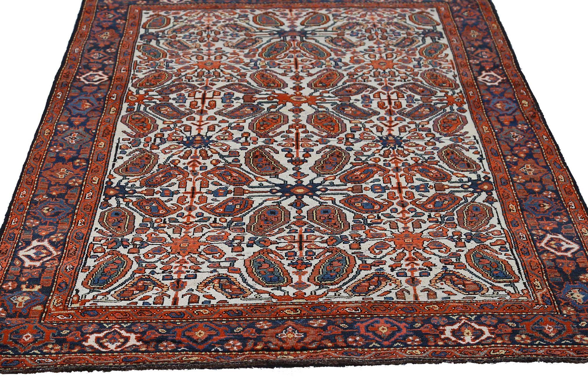 Persischer Malayer Small Teppich - Wolle Elfenbein Design - 96682 (20. Jahrhundert) im Angebot