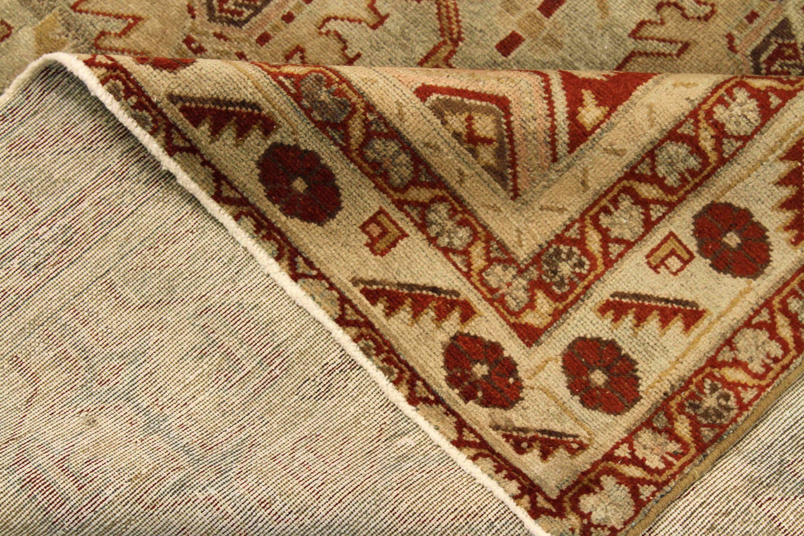 Persischer Malayer-Teppich aus Wolle mit elfenbeinfarbenem und rotem Design - 75965 (Irakisch) im Angebot