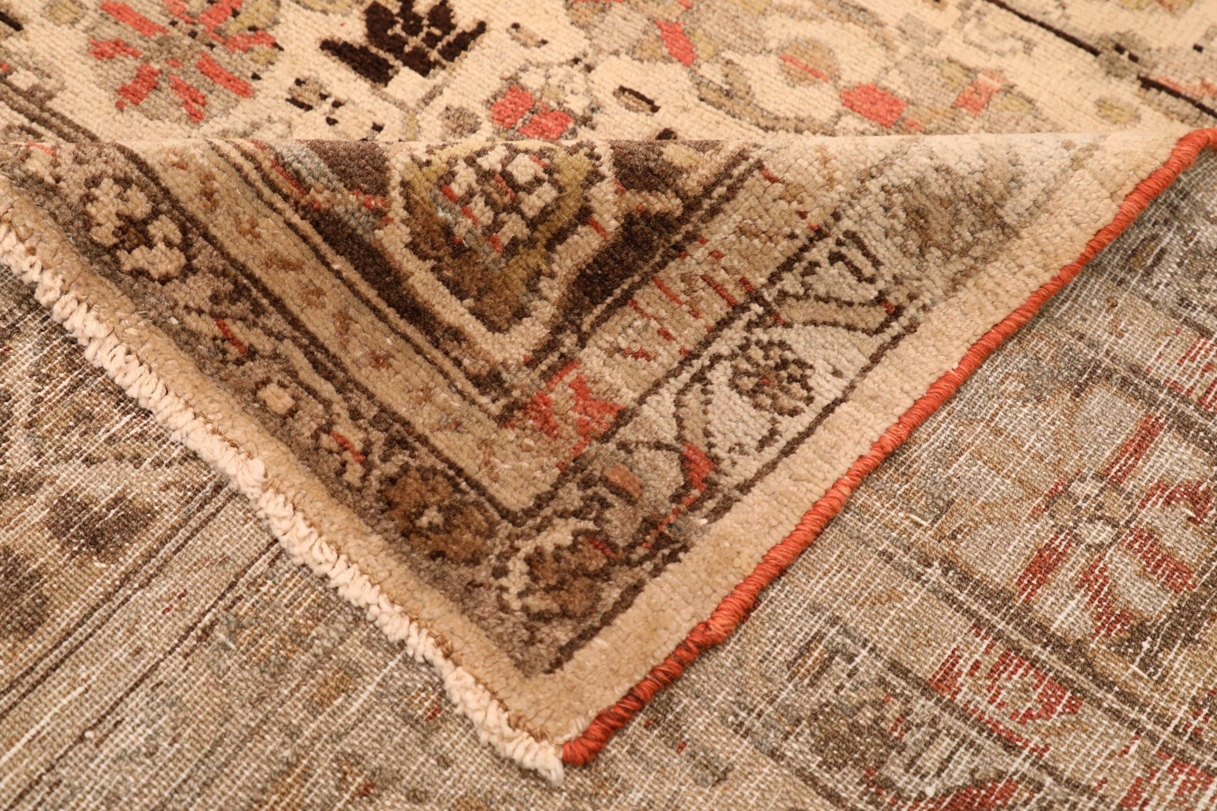 Persischer Malayer-Teppich aus Wolle mit elfenbeinfarbenem und rotem Design - 94220 im Zustand „Hervorragend“ im Angebot in Dallas, TX