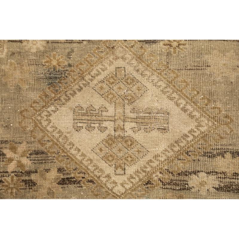 Persischer Malayer Kleiner Teppich - Wolle Elfenbein Taupe Gelb Design - 94576 im Zustand „Hervorragend“ im Angebot in Dallas, TX