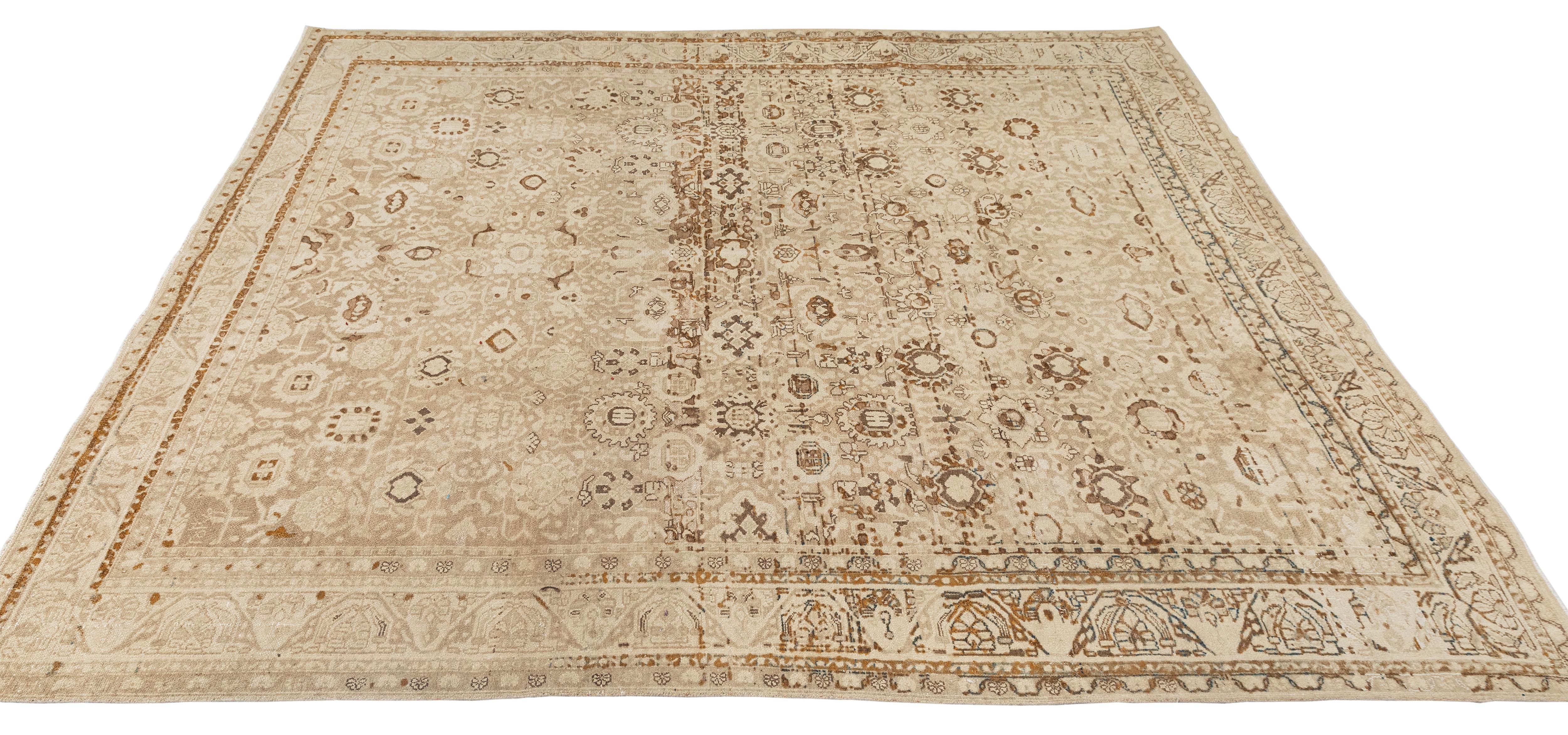 Persischer Vintage-Teppich Malayer in neutralen Tönen, handgesponnene Wolle im Angebot 5