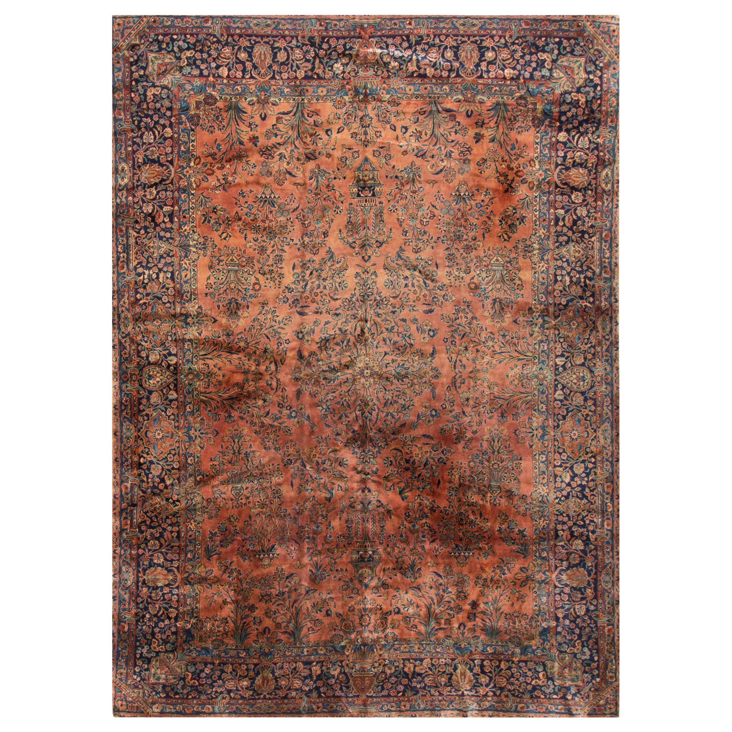Persian Manchester Kashan Rug Carpet, circa 1900 For Sale