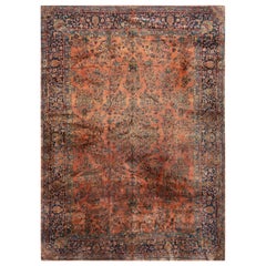 Antique Persian Manchester Kashan Rug Carpet, circa 1900
