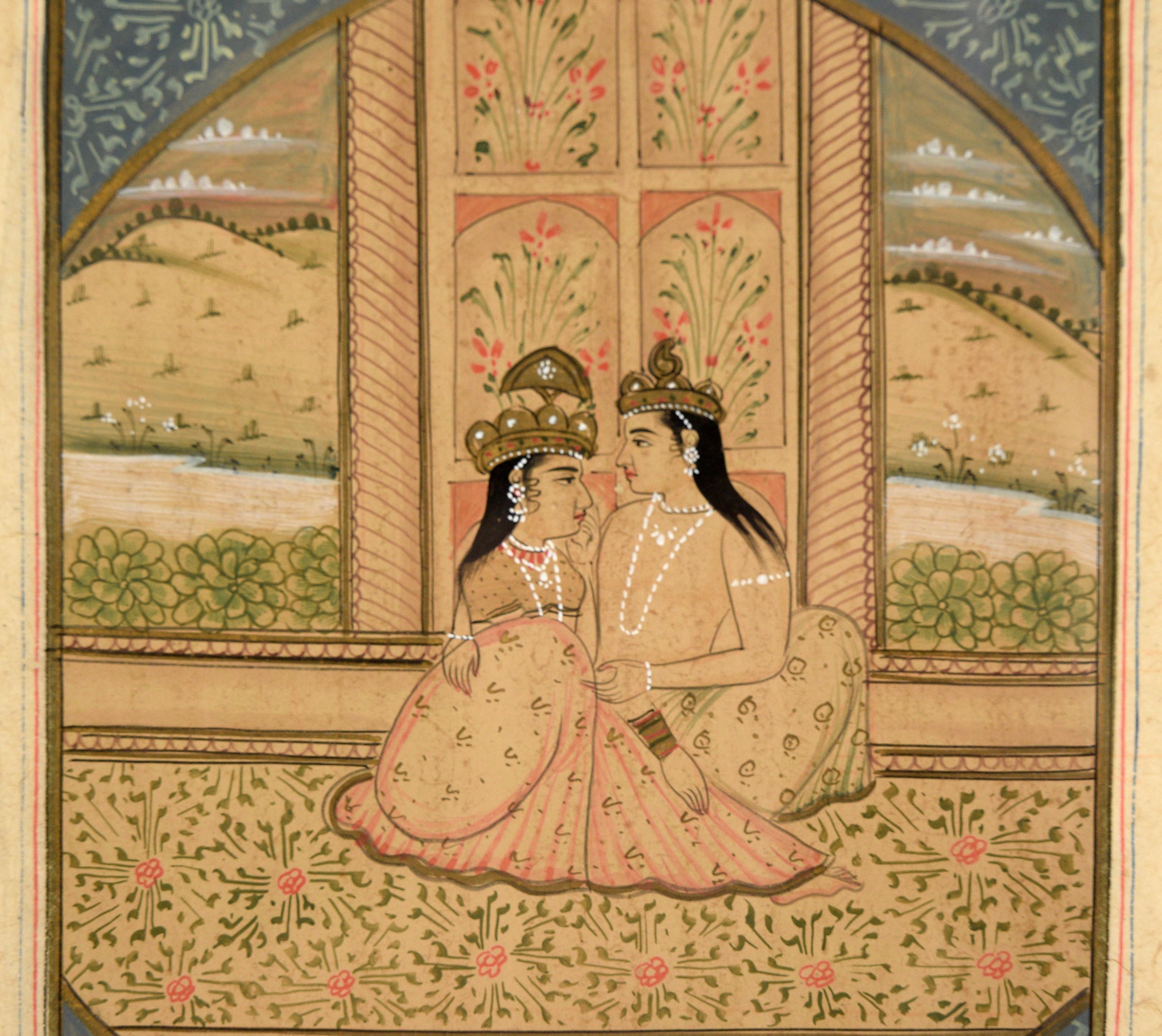 Persian Manuscript Page, Illustrated in the Safavid Style In Good Condition In Soquel, CA