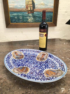 Plato de porcelana del mercado persa Retrato Nasr al din Shah Qajar S. XX