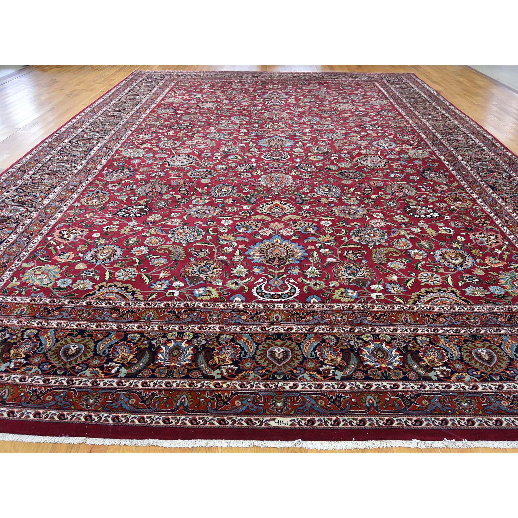 Medieval Persian Mashad 300 Kpsi High Quality Oversize Hand-Knotted Oriental Rug, 12'0