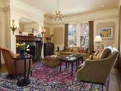 Persian Mashad Architectural Grails Full Pile Hand Knotted Oriental Rug