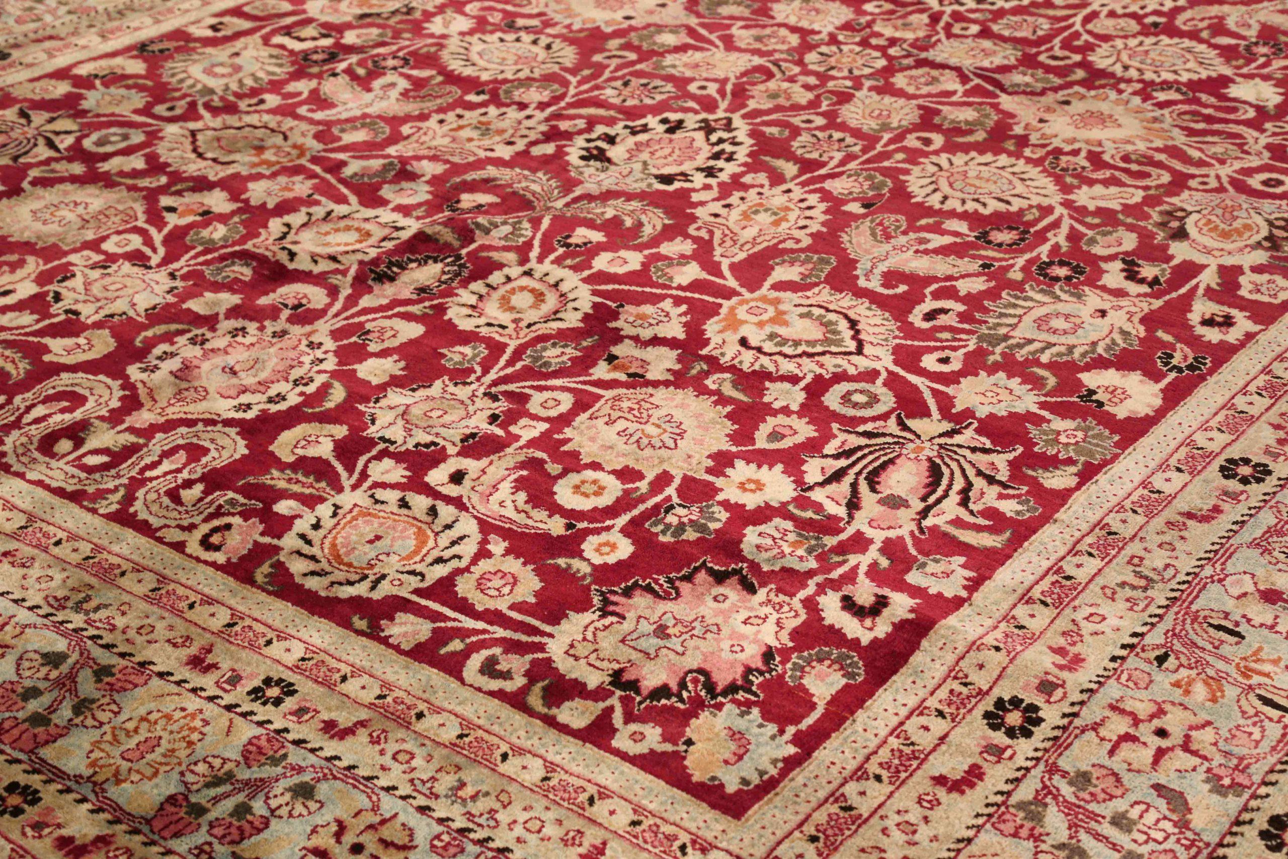 Asiatico Tappeti persiani Mashad - Lana Avorio Rosso 73868 in vendita