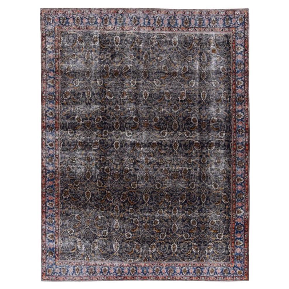 Alfombras Persas Mashad Circa 1910 - Lana Azul Marfil Azul Marino Diseño - 91636
