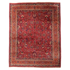 Tappeti persiani Mashad Circa 1910 - Lana blu navy rosso - 75370