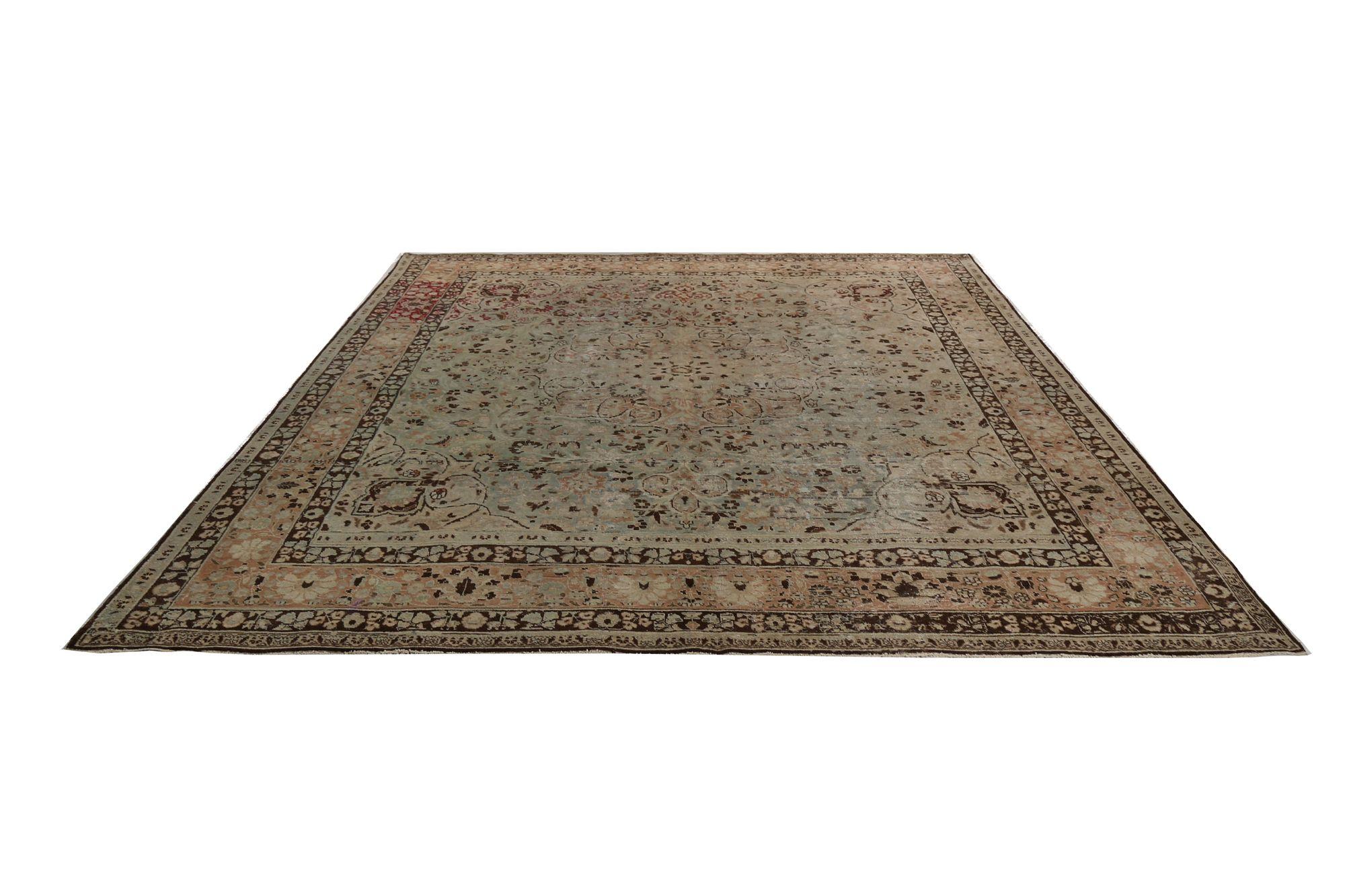 Tappeti persiani Mashad - Lana, Greene & Greene Greene - 96829 In condizioni ottime in vendita a Dallas, TX