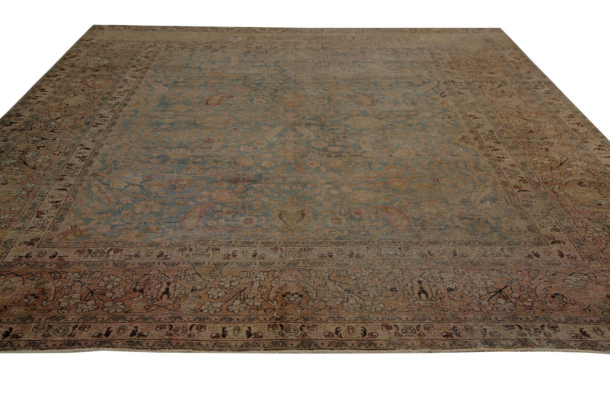 Iracheno Tappeti persiani Mashad - Disegno in lana blu - 96822 in vendita