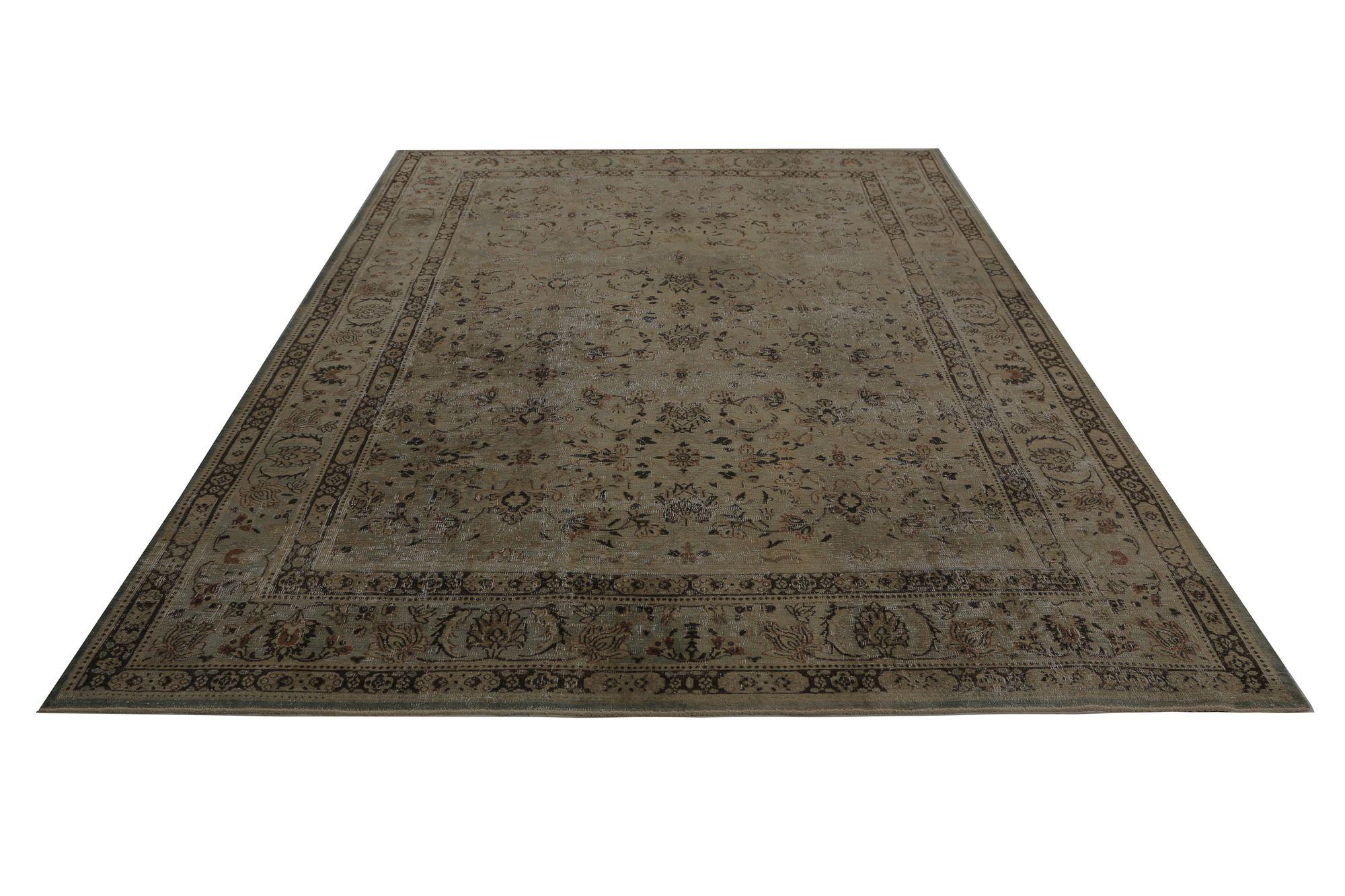 Persische Mashad-Teppiche - Wolle Brown Design - 96870 im Zustand „Hervorragend“ im Angebot in Dallas, TX