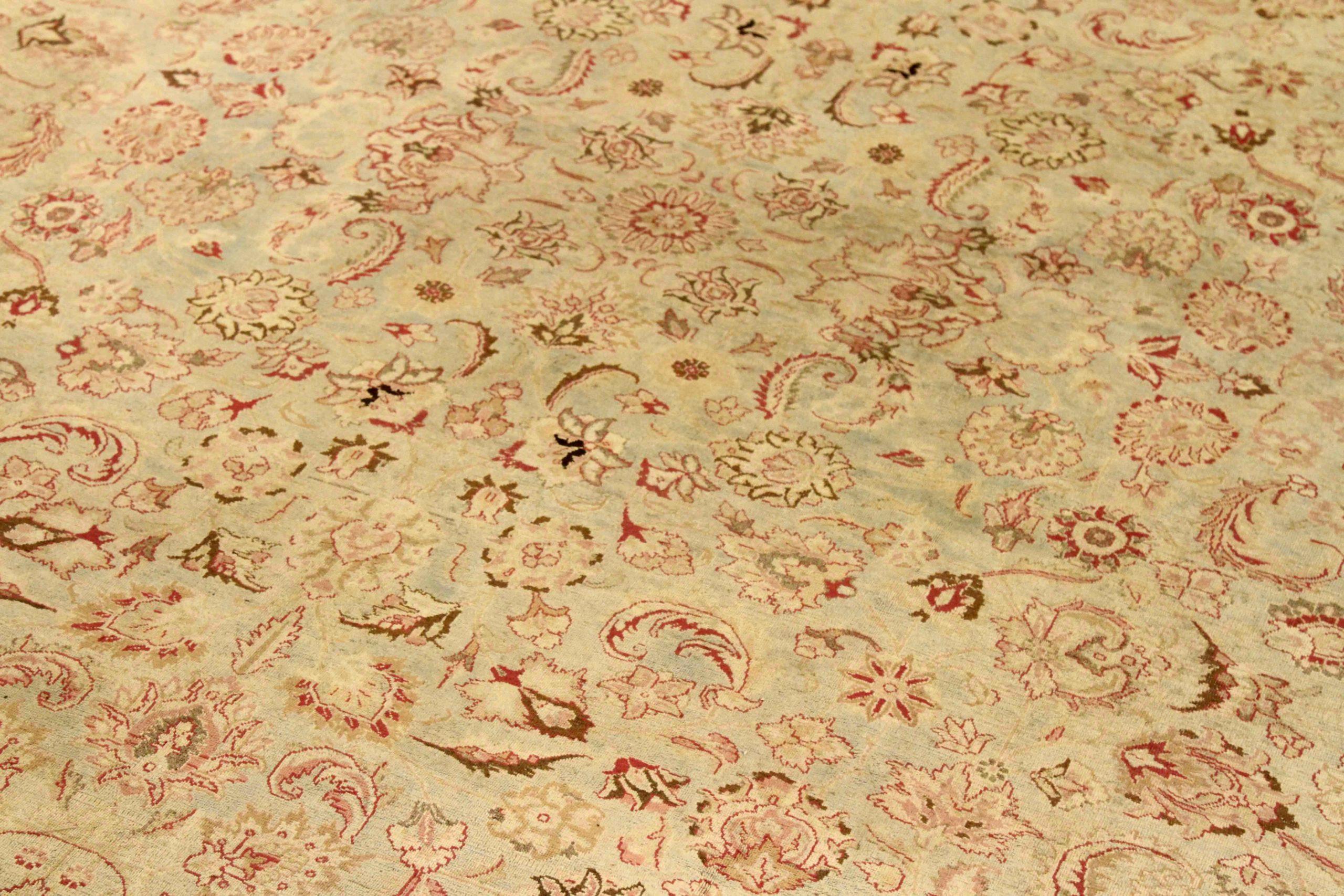 Persische Mashad Teppiche - Wolle Braun Elfenbein Rot Design - 75874 (Irakisch) im Angebot
